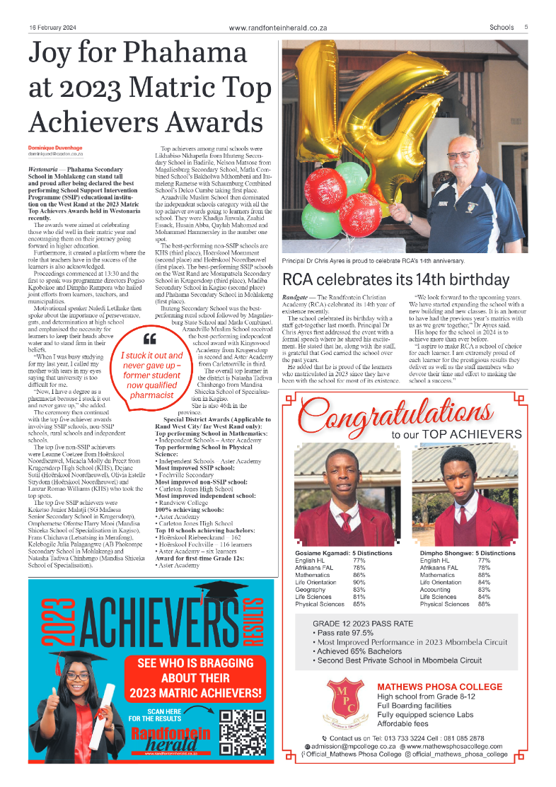 Randfontein Herald 16 February 2024 page 5
