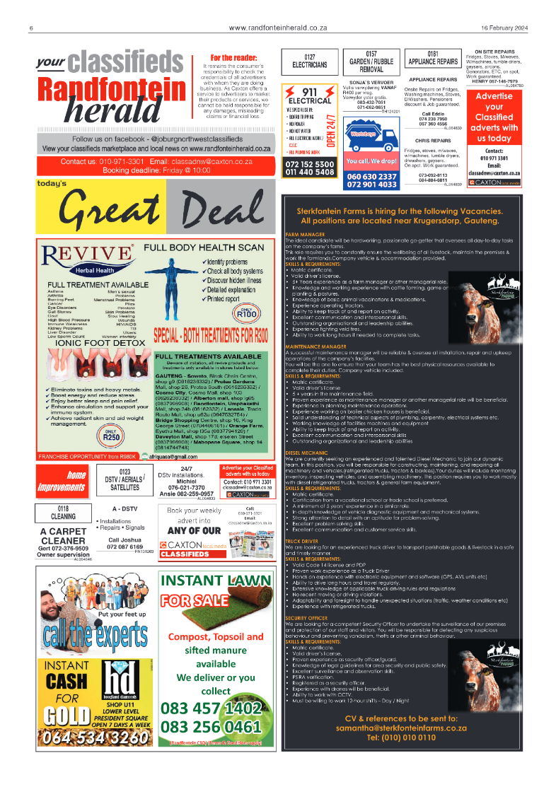 Randfontein Herald 16 February 2024 page 6