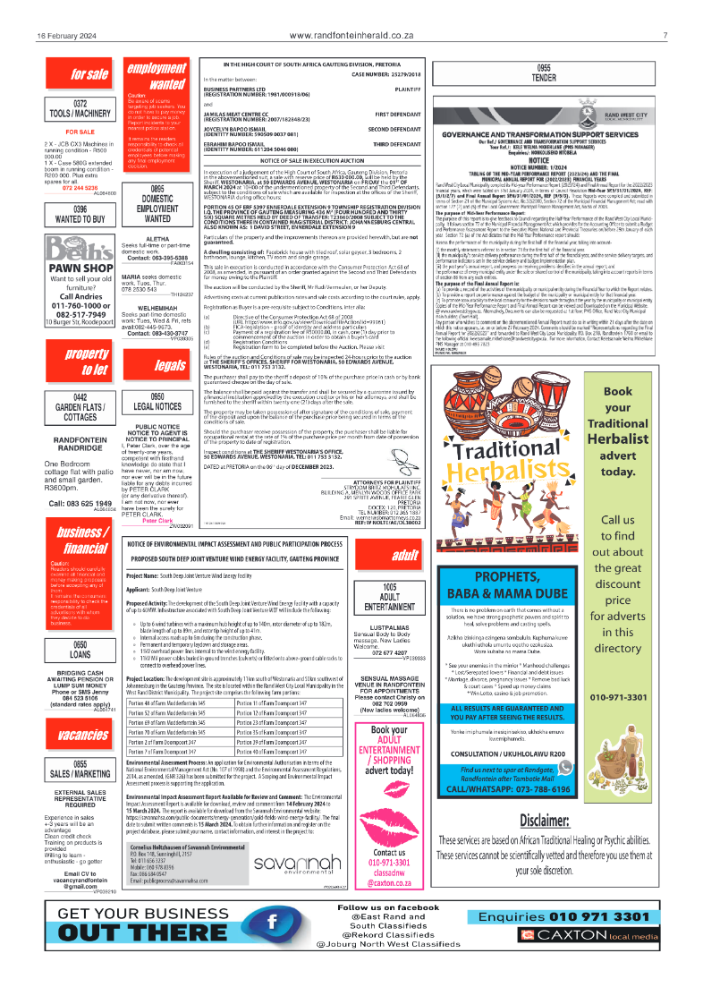 Randfontein Herald 16 February 2024 page 7