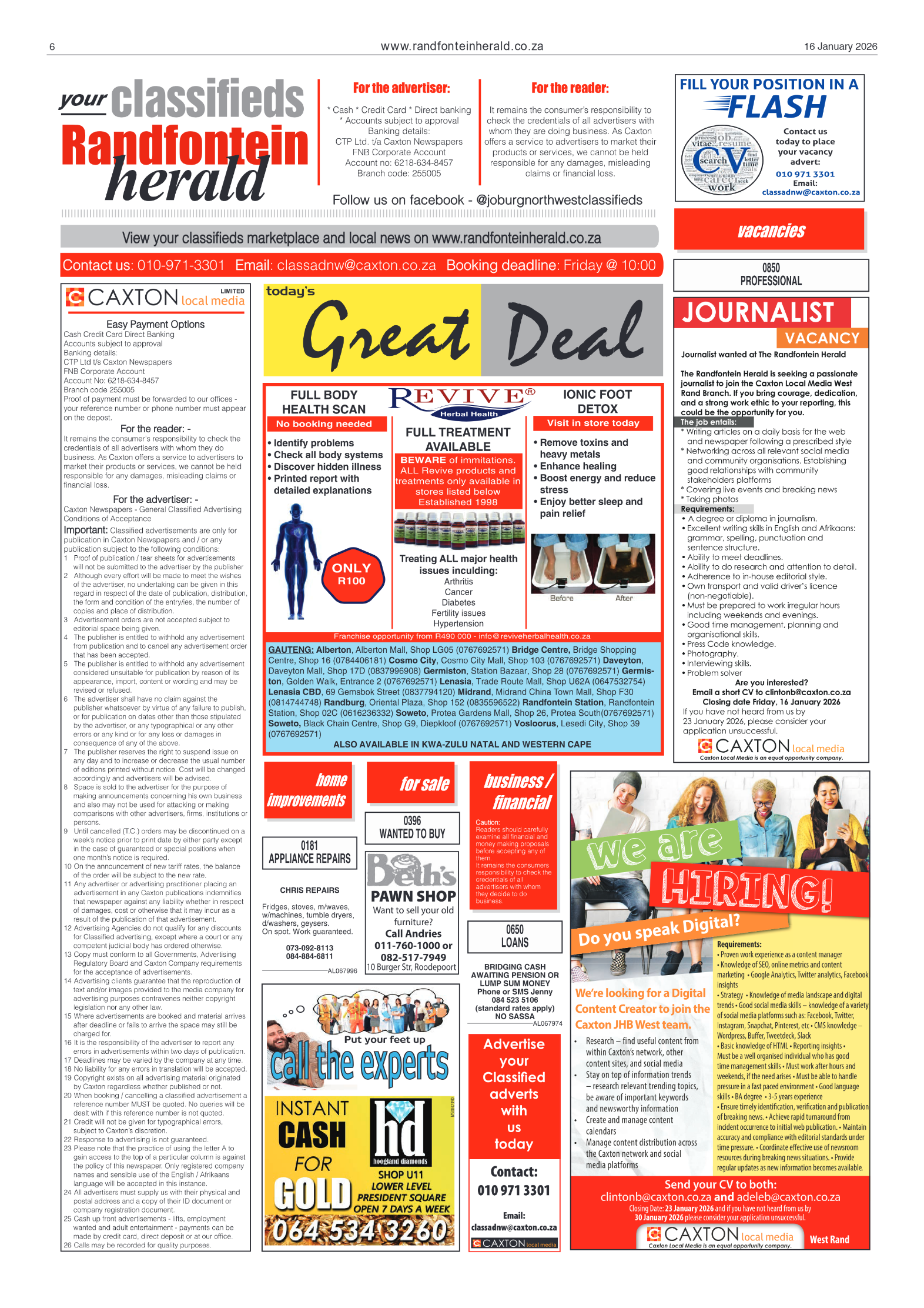 Randfontein Herald 16 January 2026 page 6