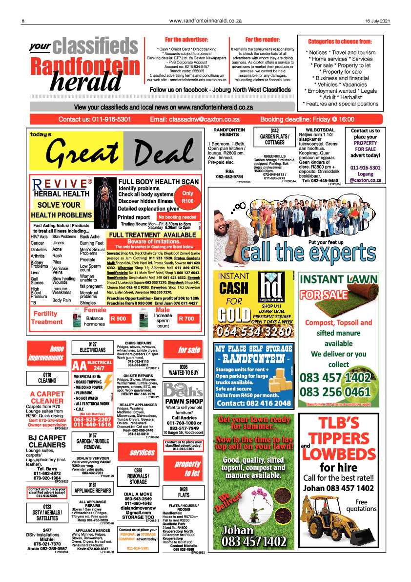 Randfontein Herald 16 July 2021 page 6