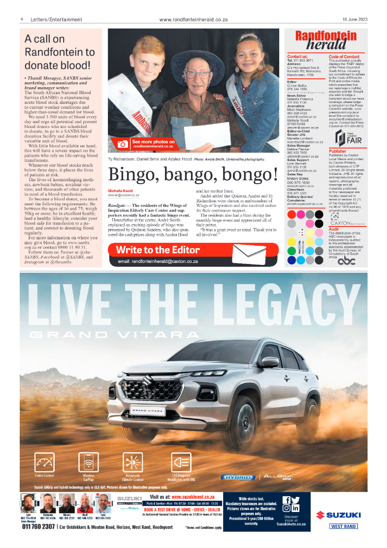 Randfontein Herald 16 June 2023 page 4