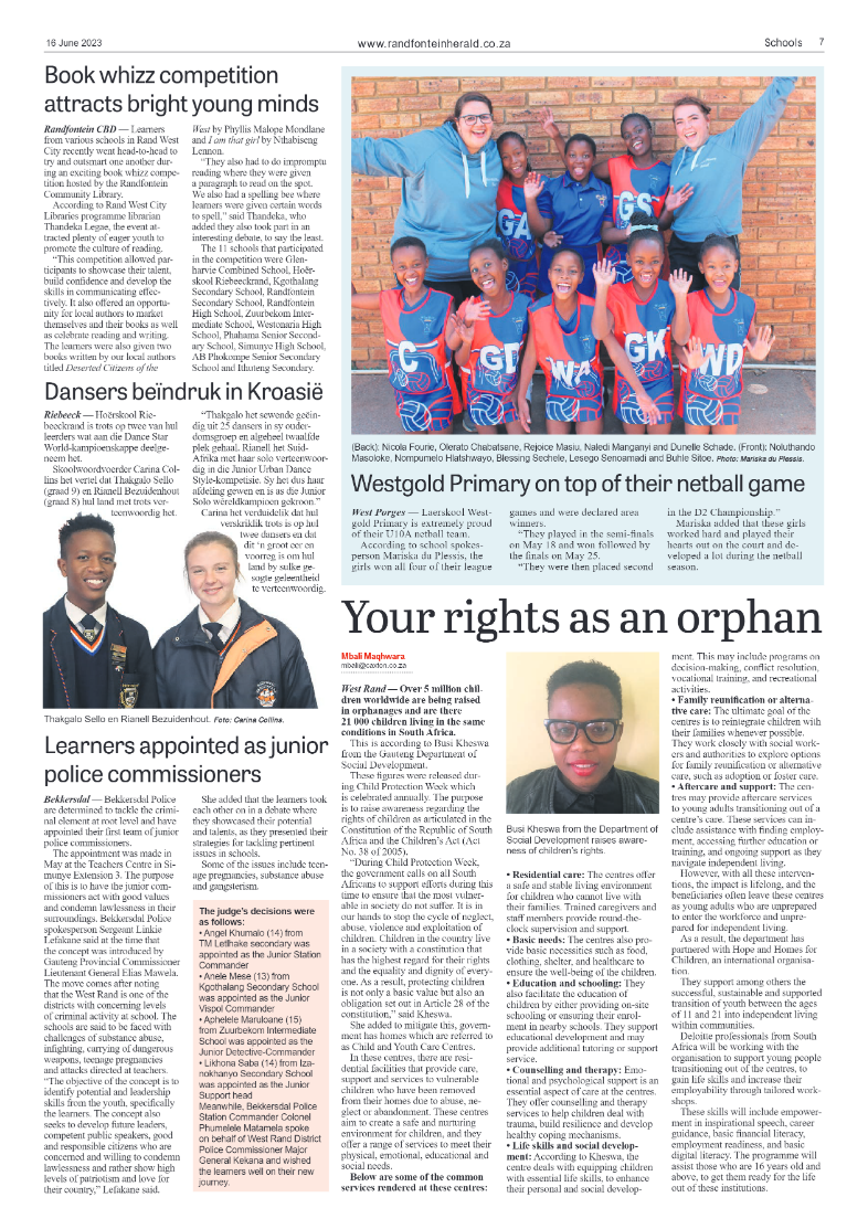 Randfontein Herald 16 June 2023 page 7