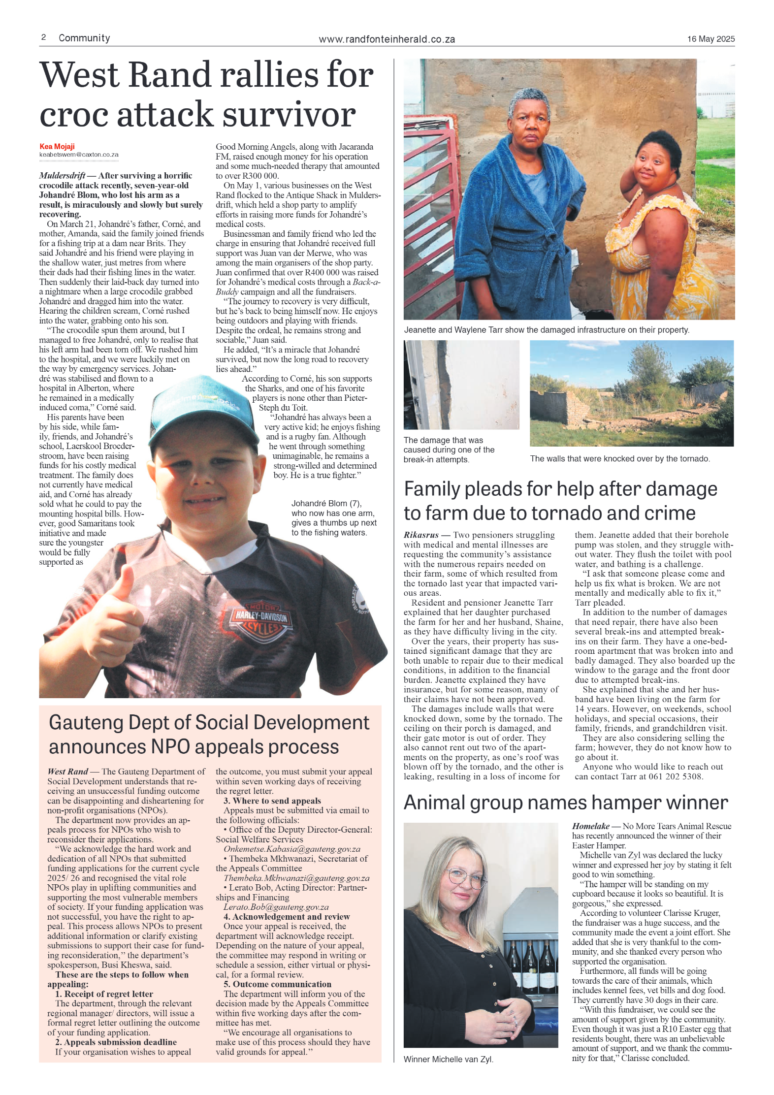 Randfontein Herald 16 May 2025 page 2