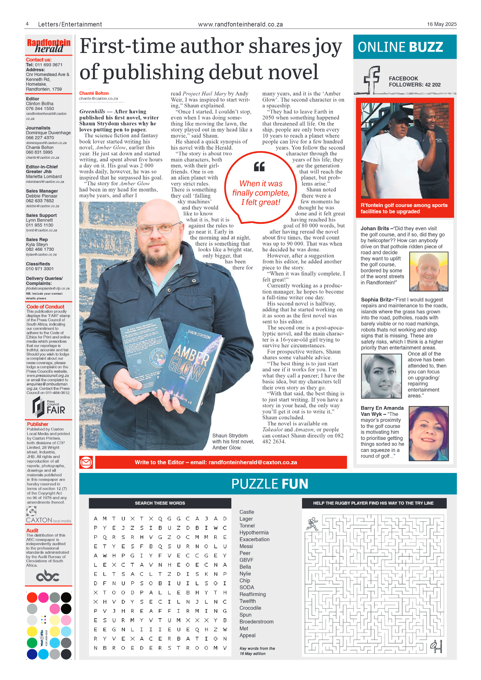 Randfontein Herald 16 May 2025 page 4