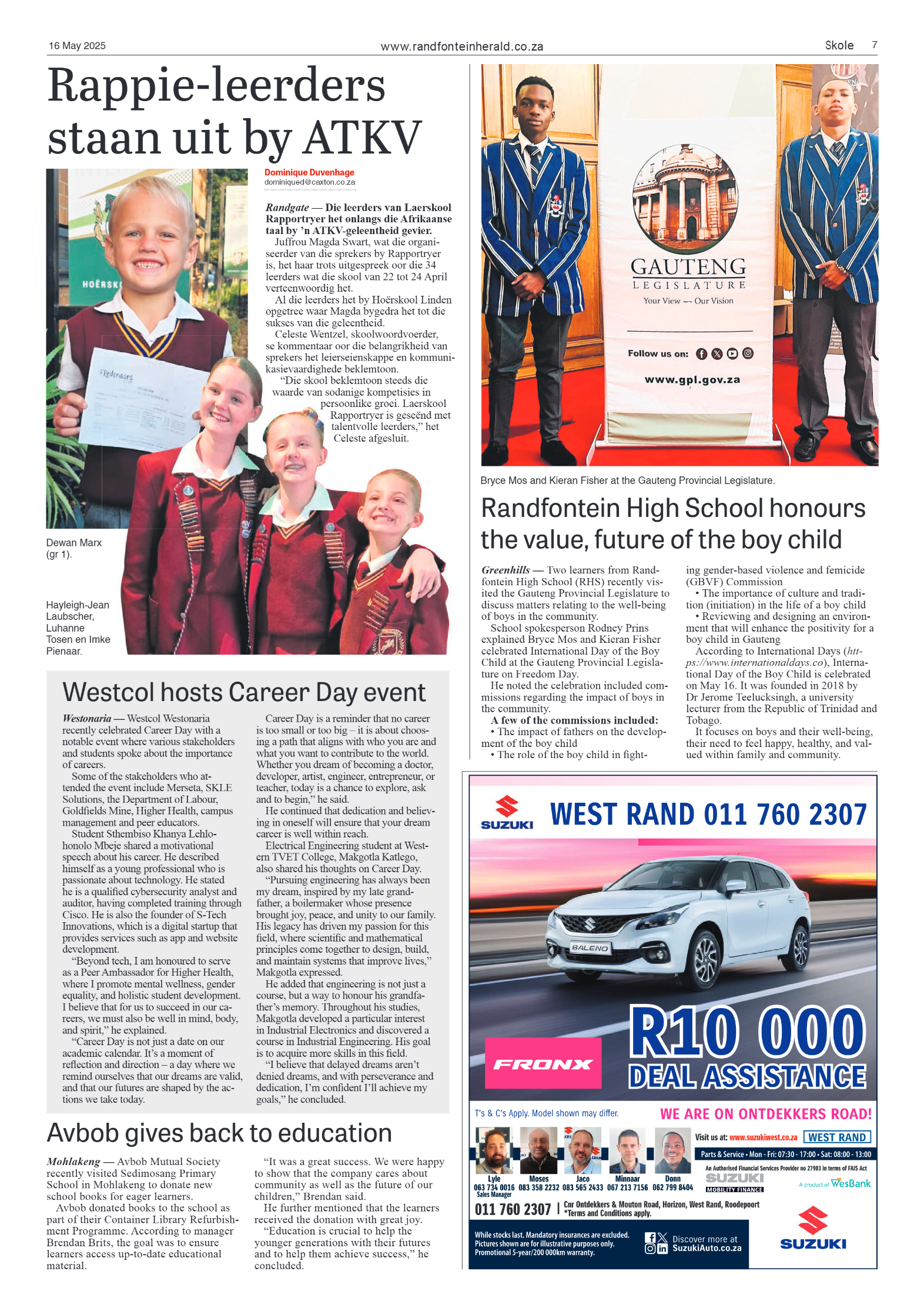 Randfontein Herald 16 May 2025 page 7