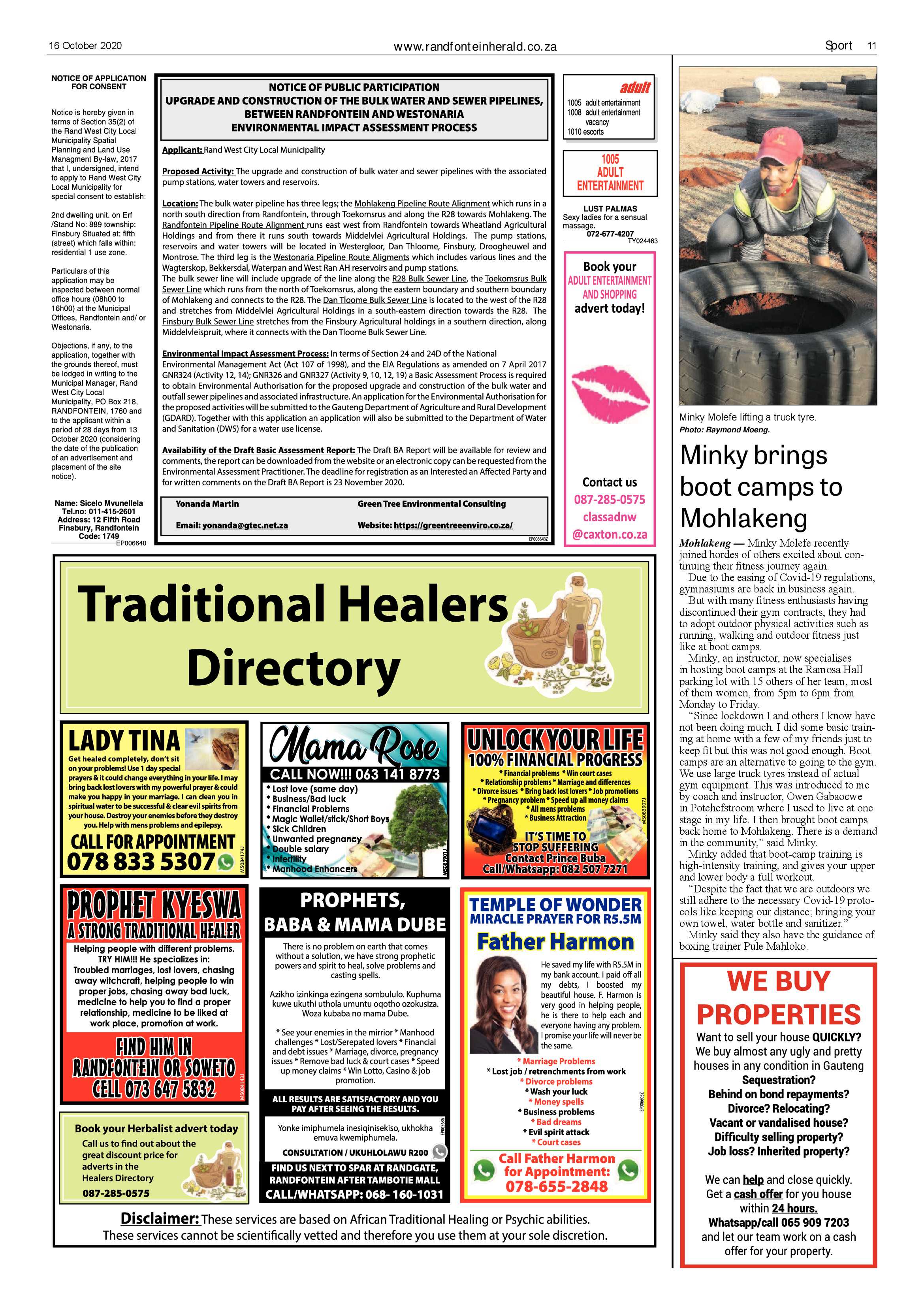 Randfontein Herald 16 October 2020 page 11