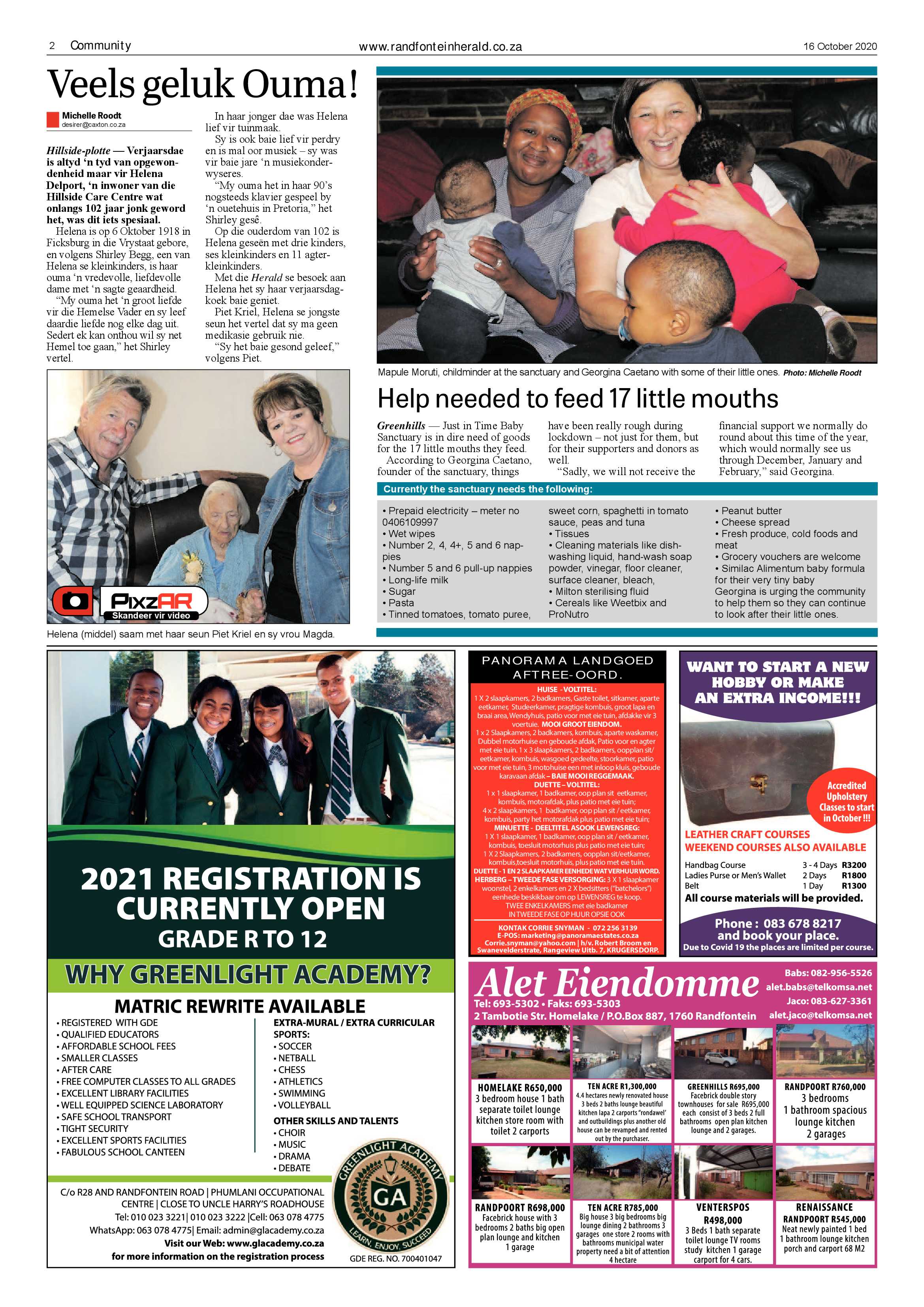 Randfontein Herald 16 October 2020 page 2
