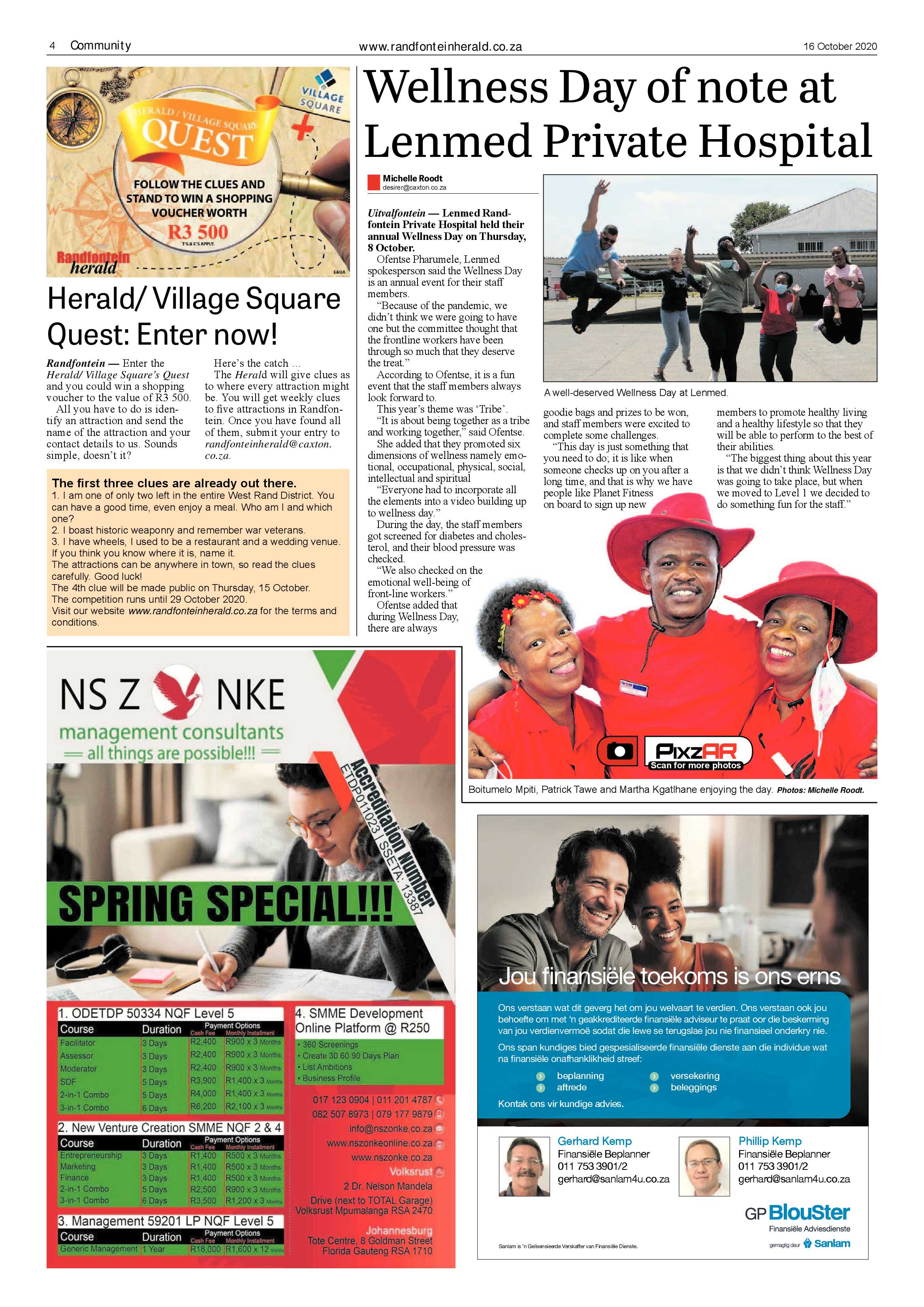 Randfontein Herald 16 October 2020 page 4