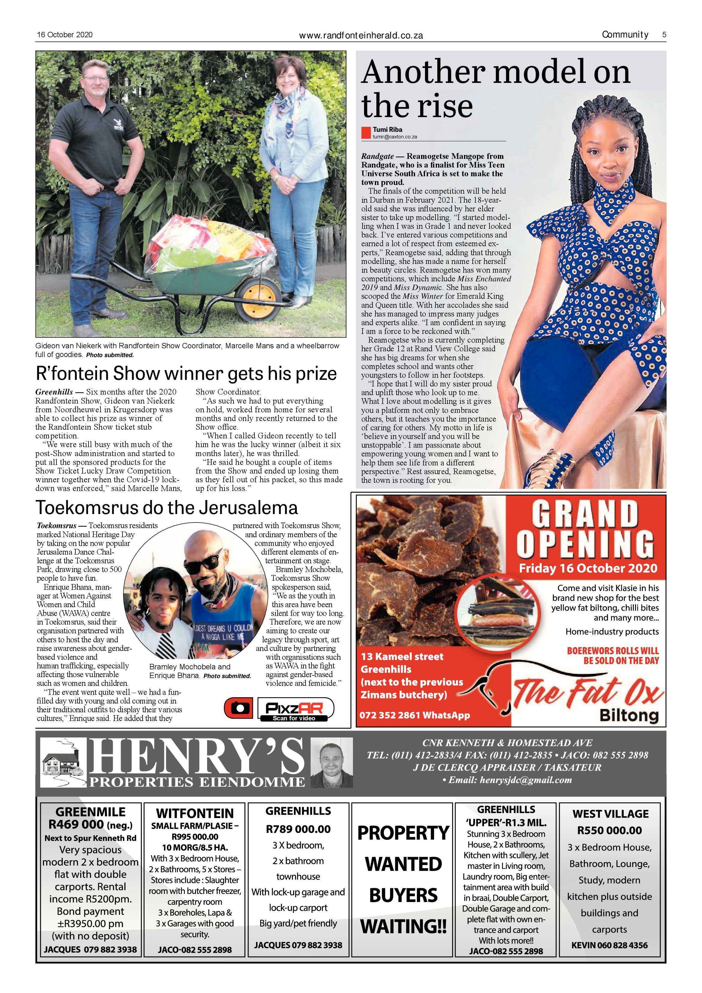 Randfontein Herald 16 October 2020 page 5