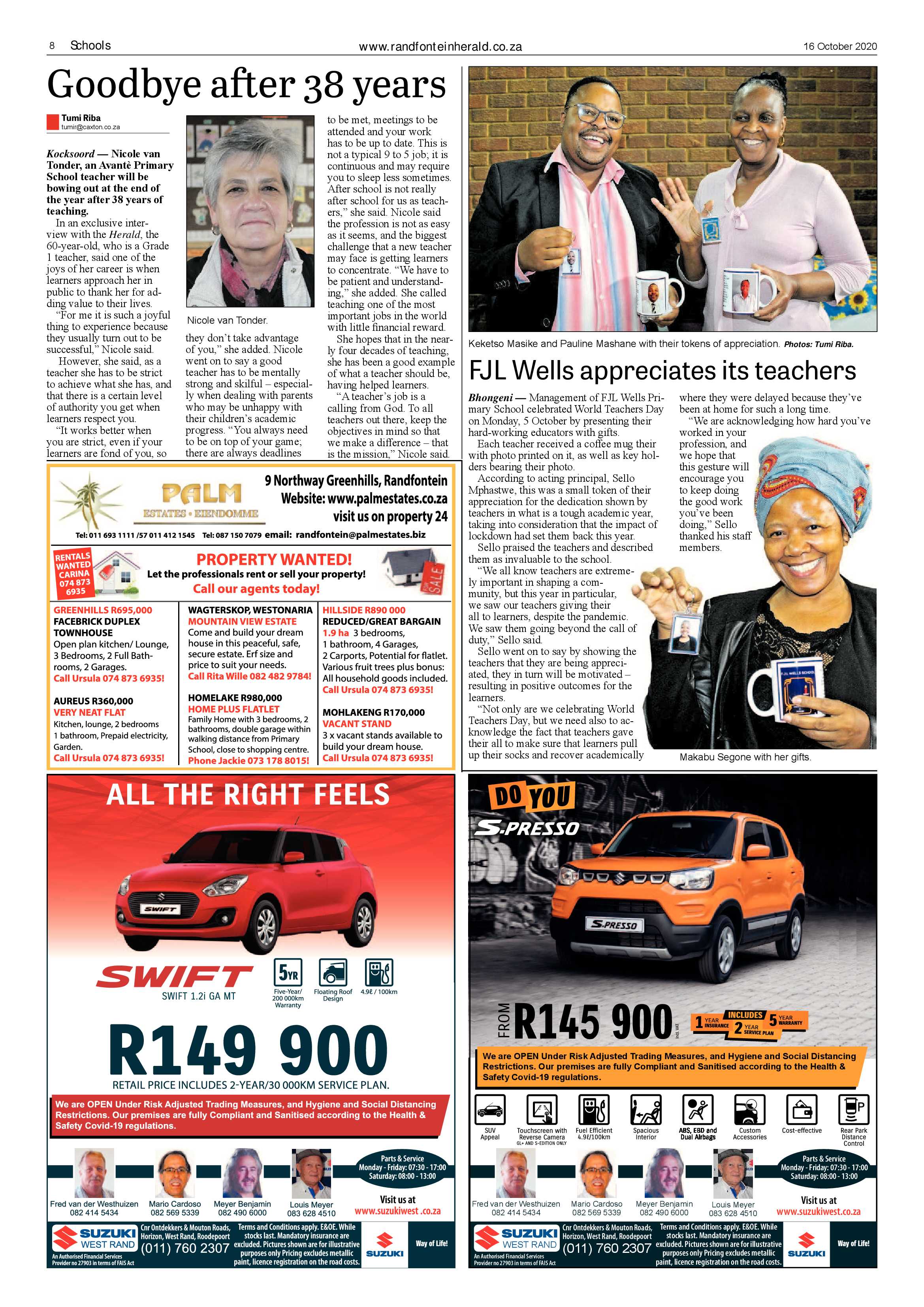 Randfontein Herald 16 October 2020 page 8
