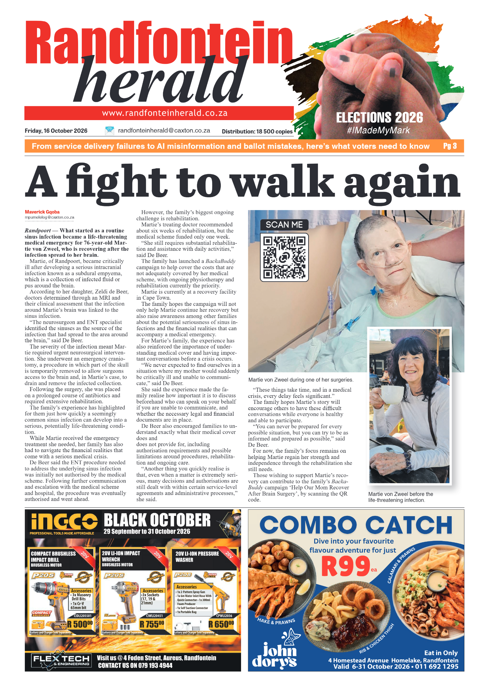Randfontein Herald 16 October 2026 page 1