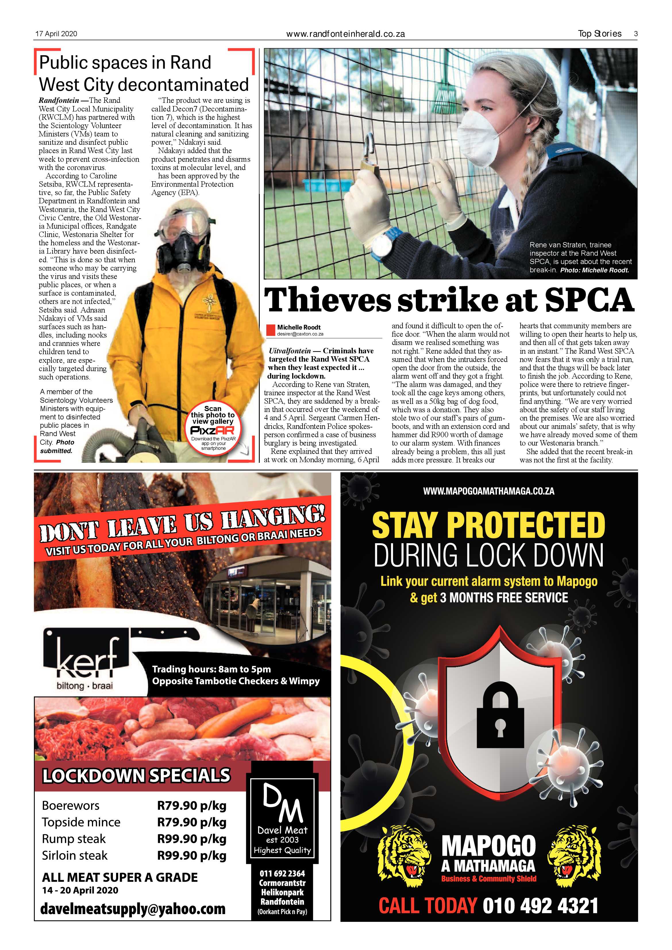 Randfontein Herald 17 April 2020 page 3