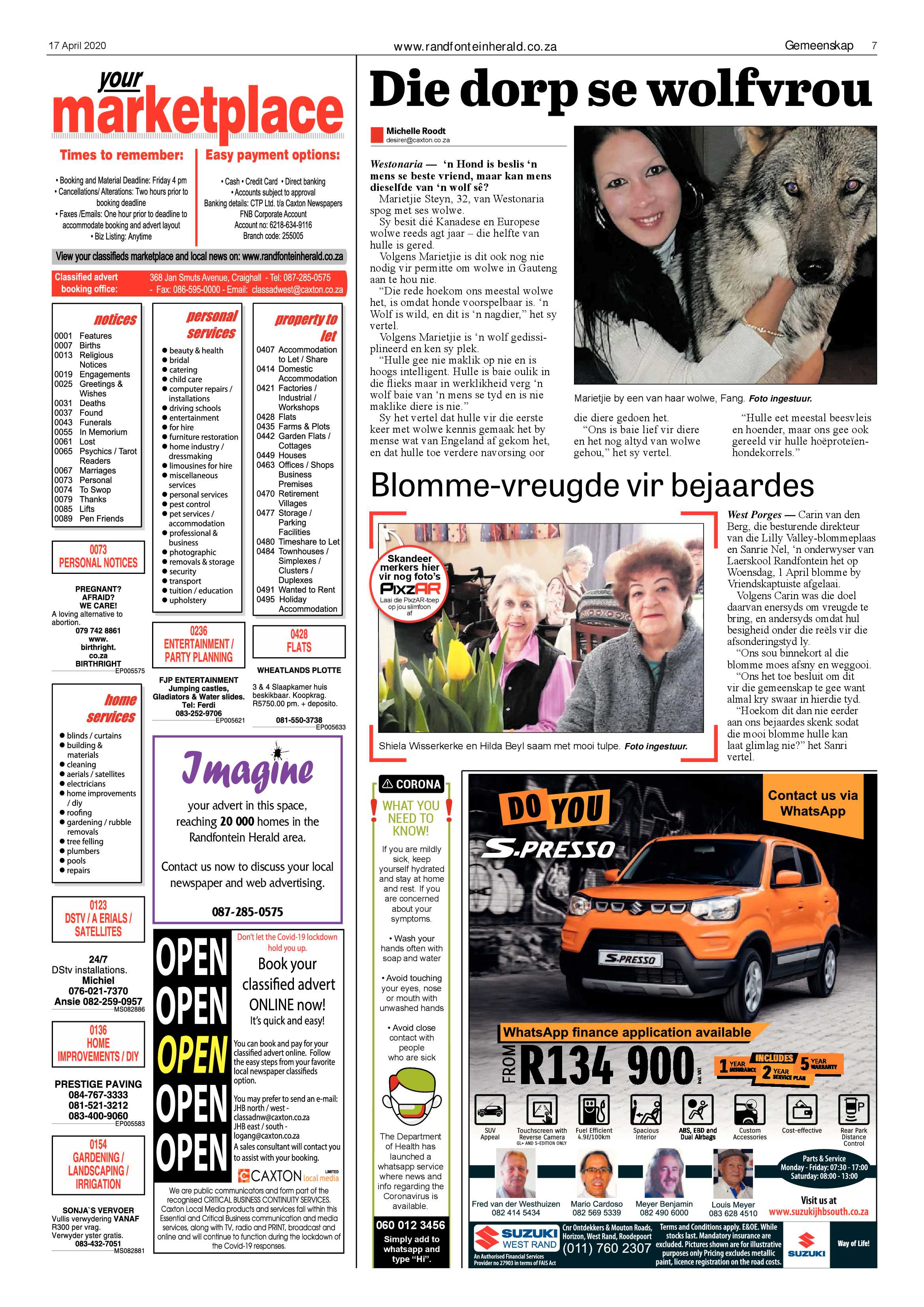 Randfontein Herald 17 April 2020 page 7