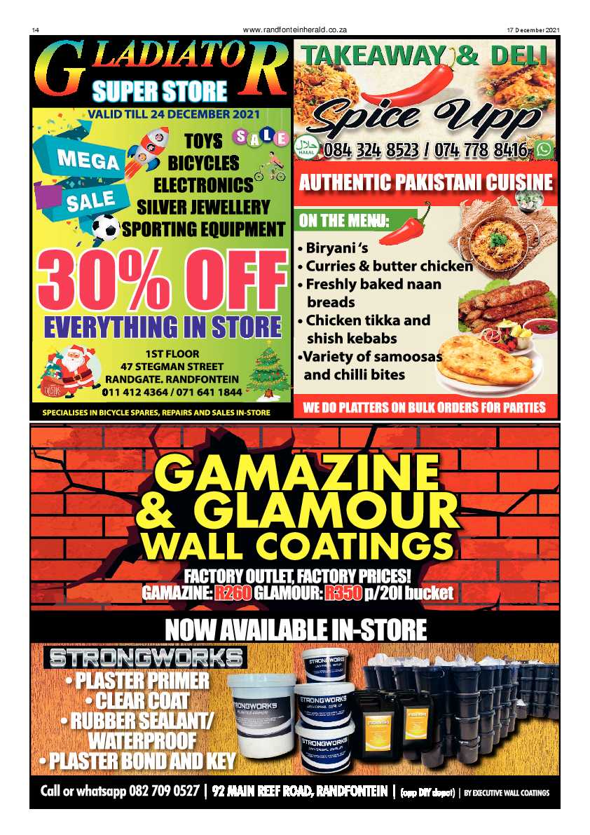 Randfontein Herald 17 December 2021 page 14