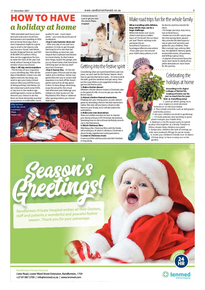 Randfontein Herald 17 December 2021 page 5
