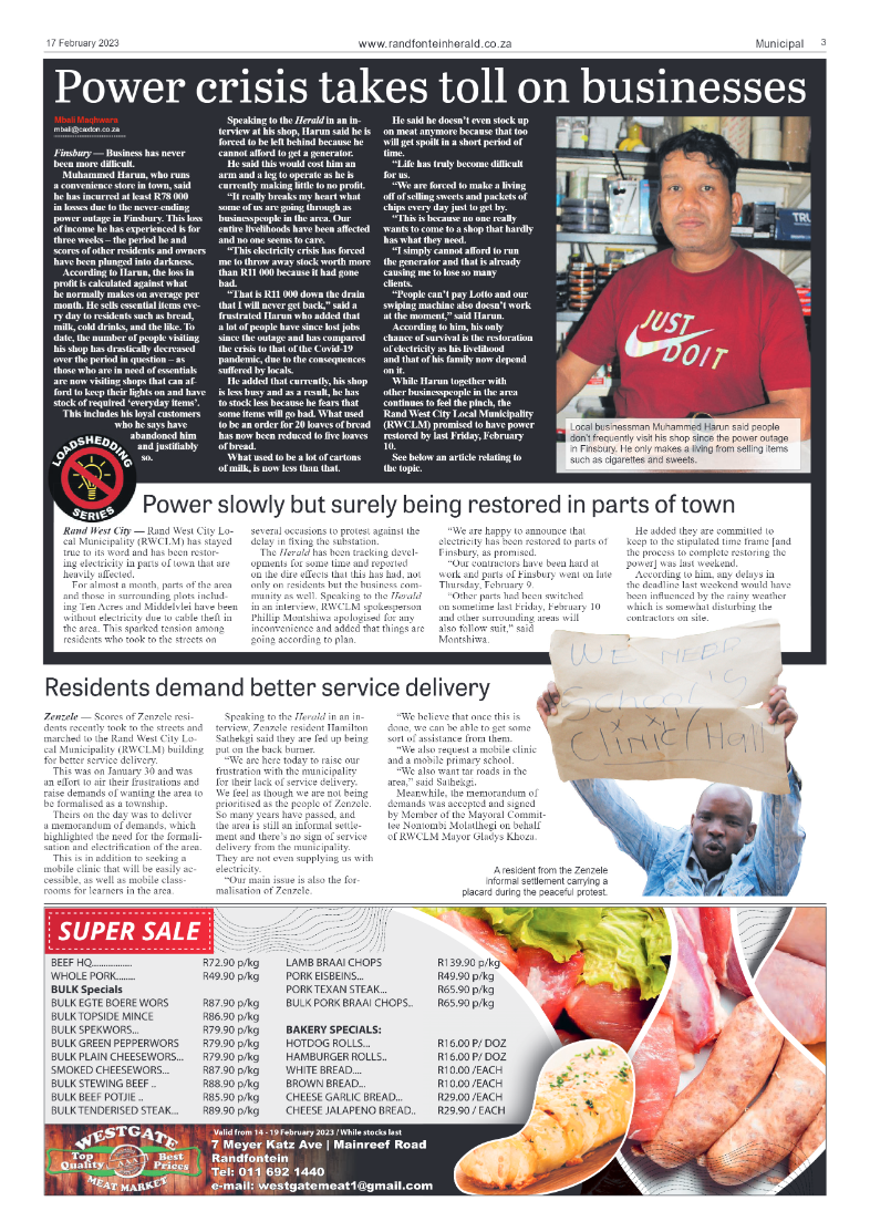 Randfontein Herald 17 February 2023 page 3