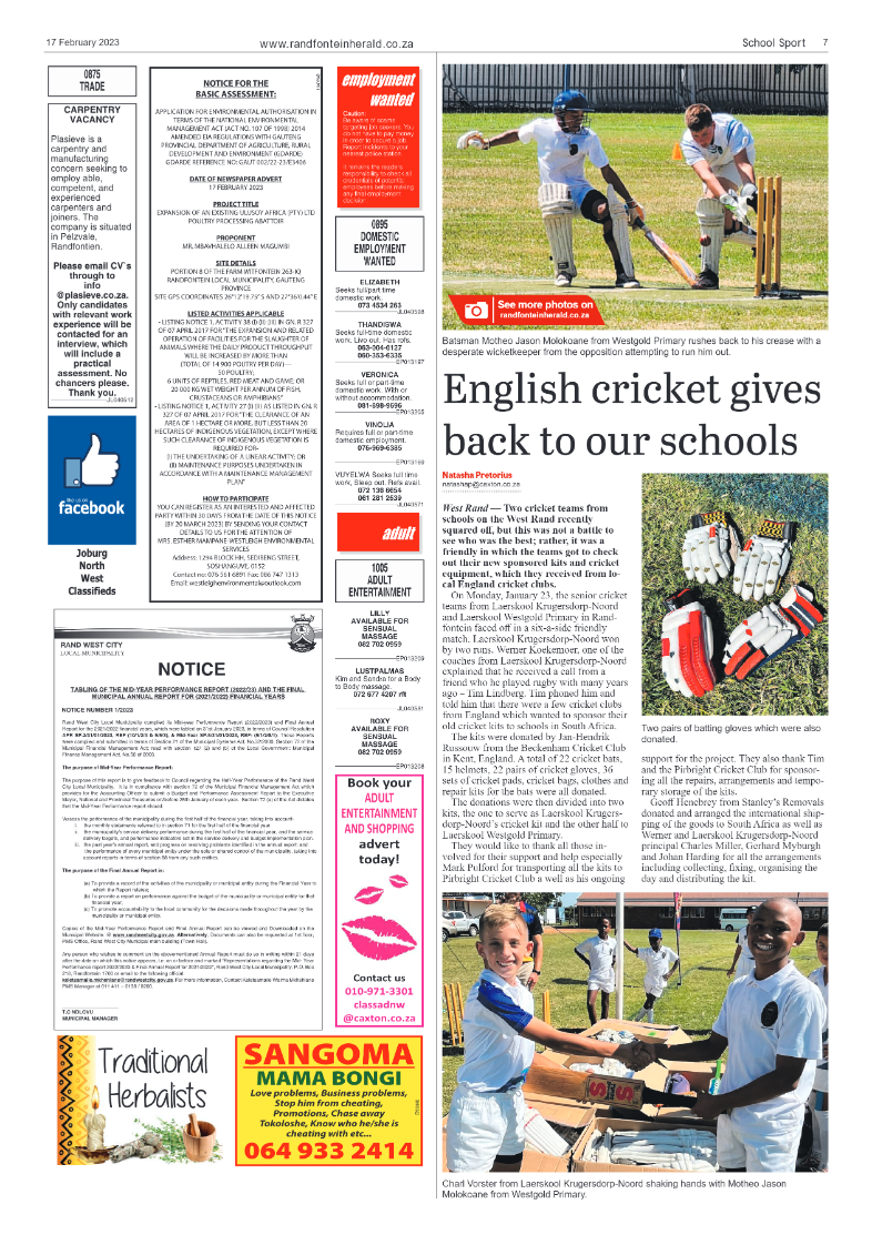 Randfontein Herald 17 February 2023 page 7