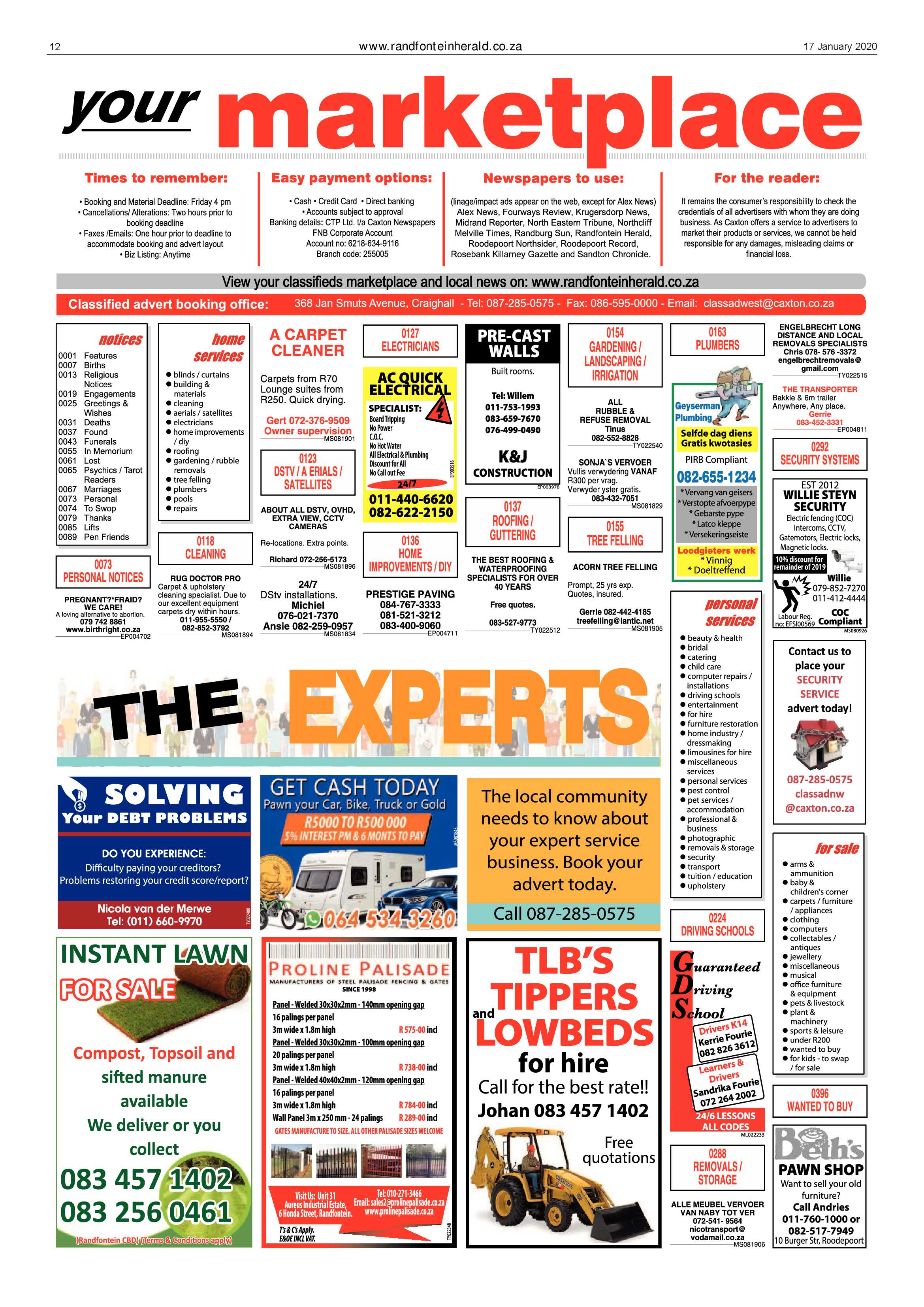 Randfontein Herald 17 January 2020 page 12