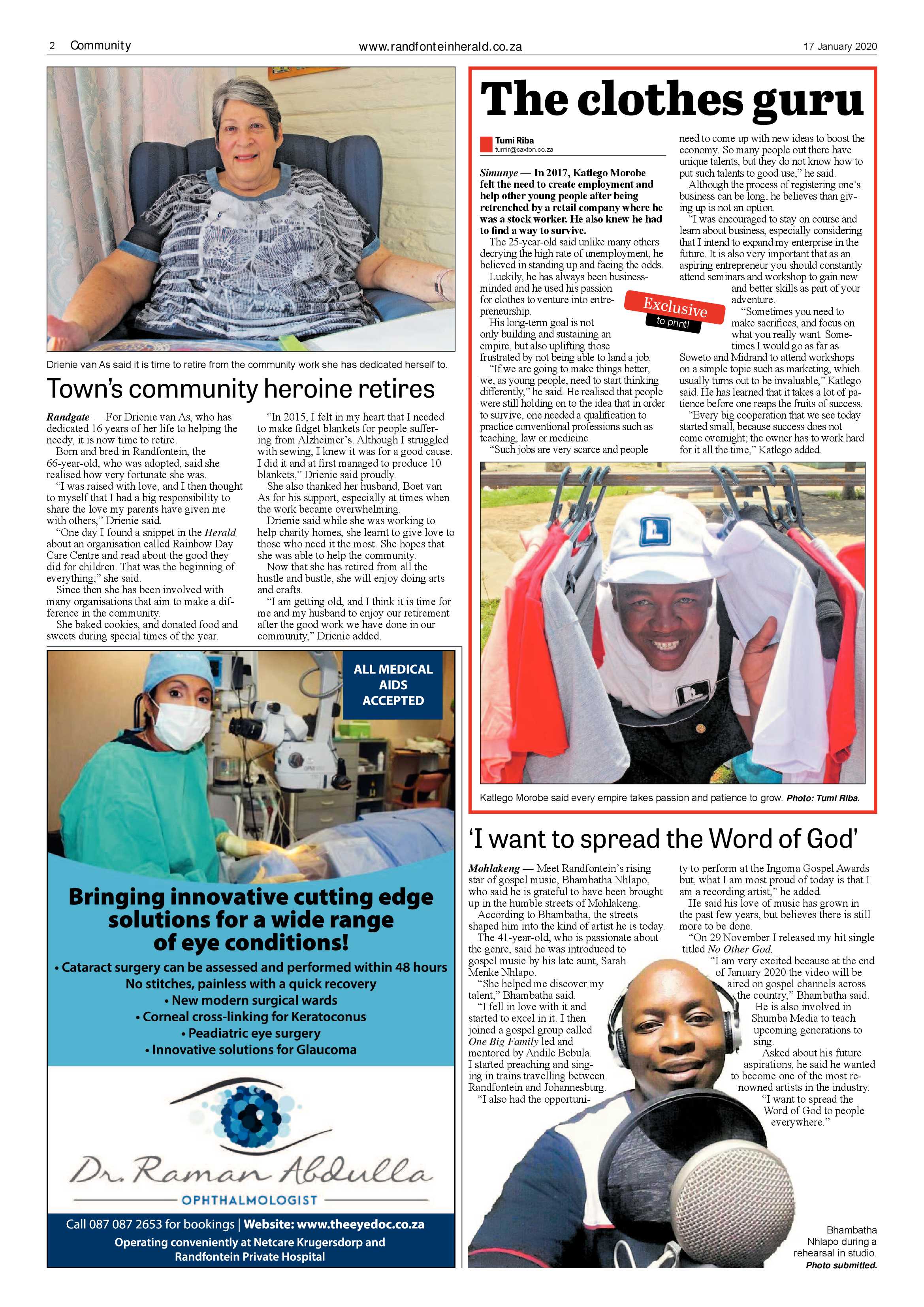Randfontein Herald 17 January 2020 page 2