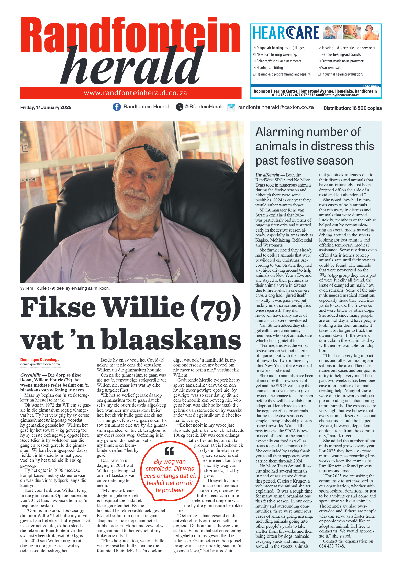 Randfontein Herald 17 January 2025 page 1