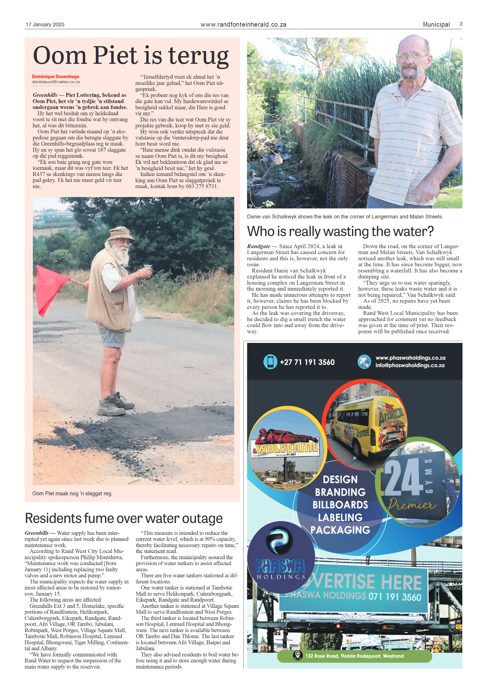 Randfontein Herald 17 January 2025 page 3