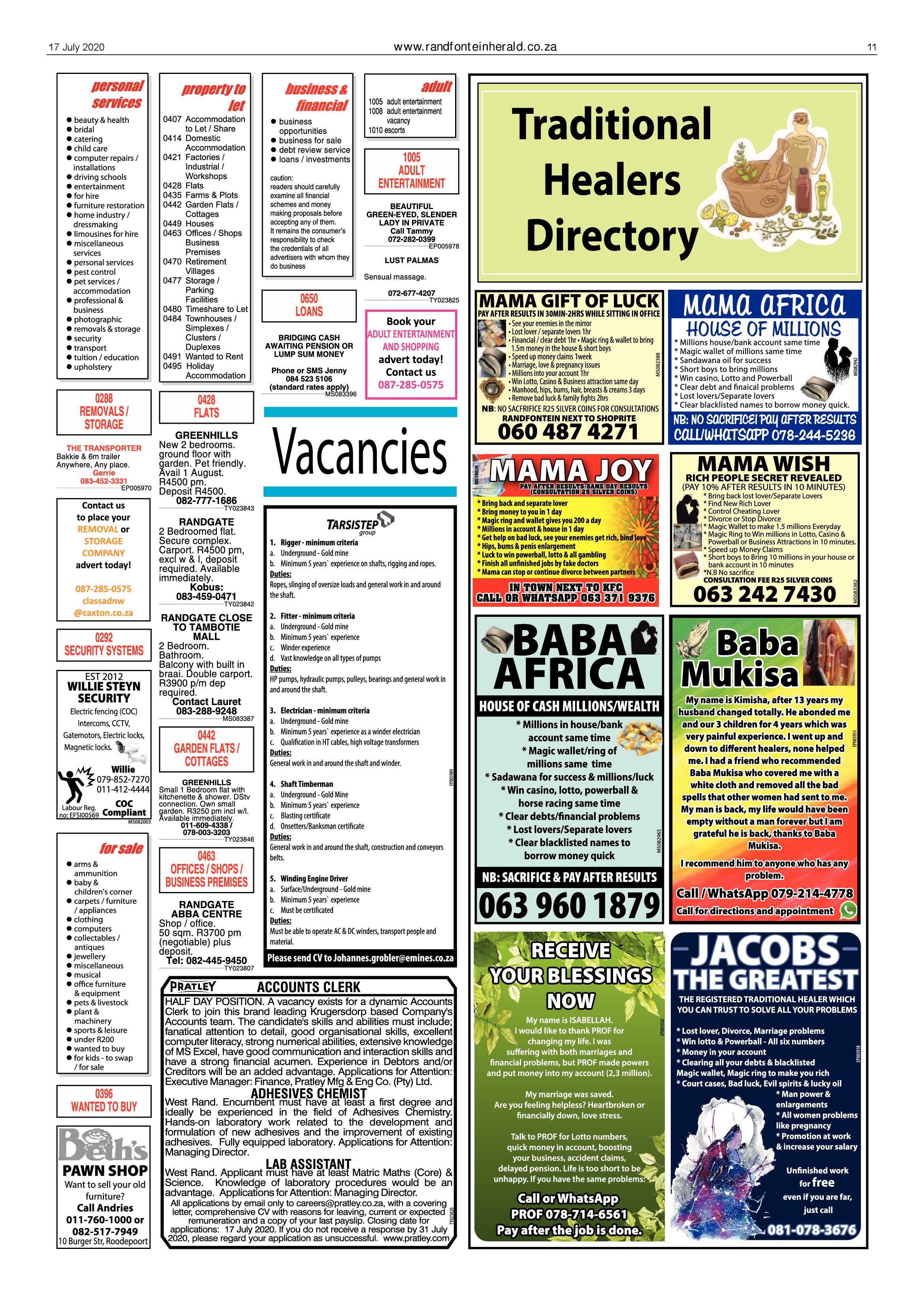 Randfontein Herald 17 July 2020 page 11