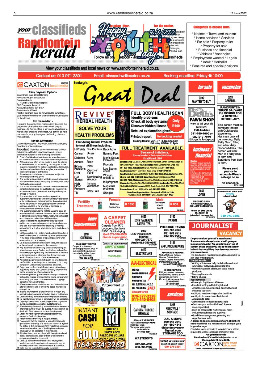 Randfontein Herald 17 June 2022 page 6