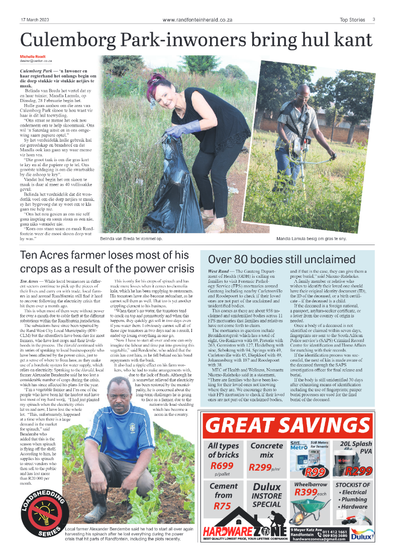 Randfontein Herald 17 March 2023 page 3