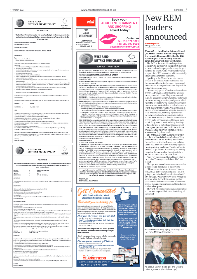 Randfontein Herald 17 March 2023 page 7