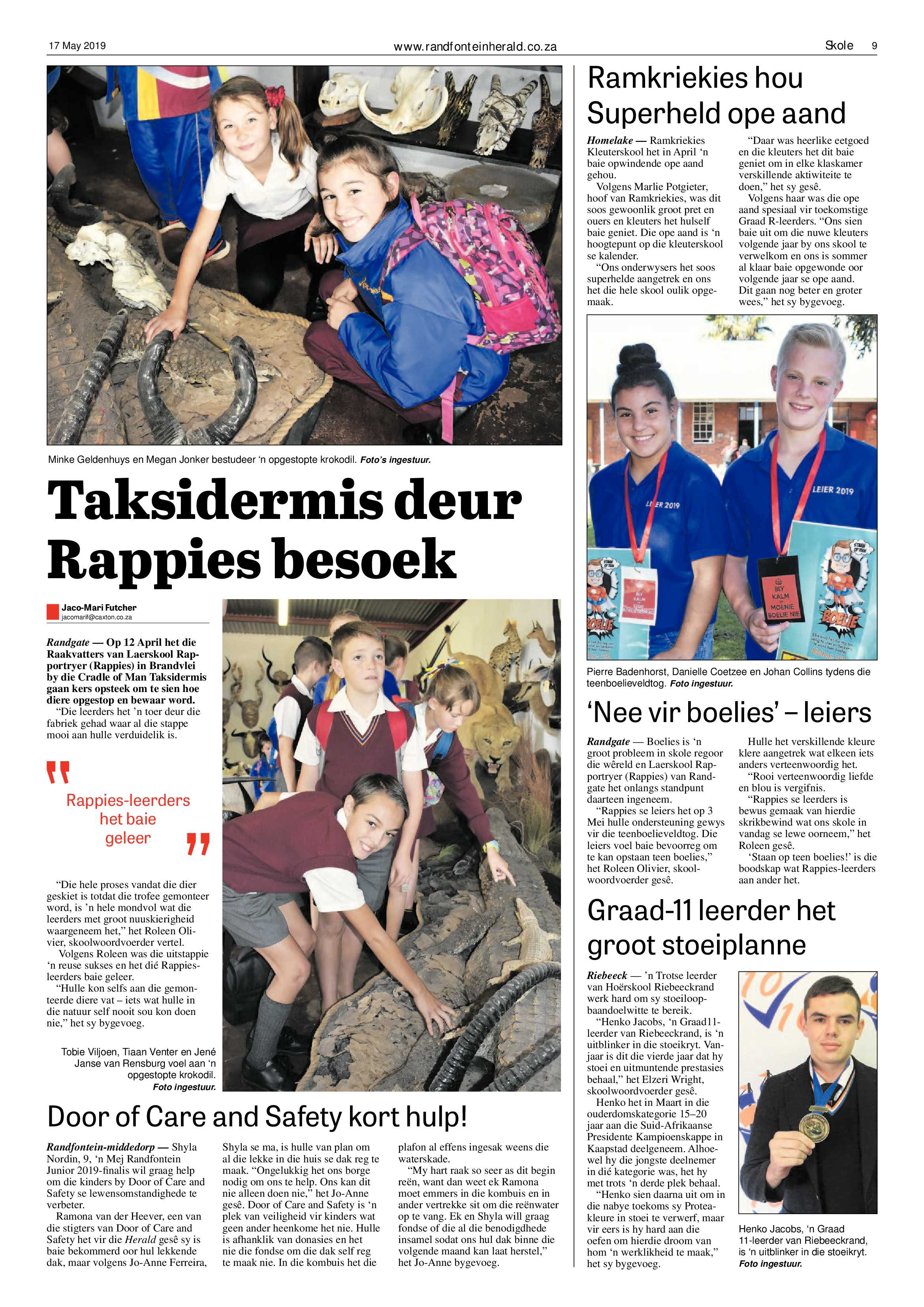 Randfontein Herald 17 May 2019 page 9