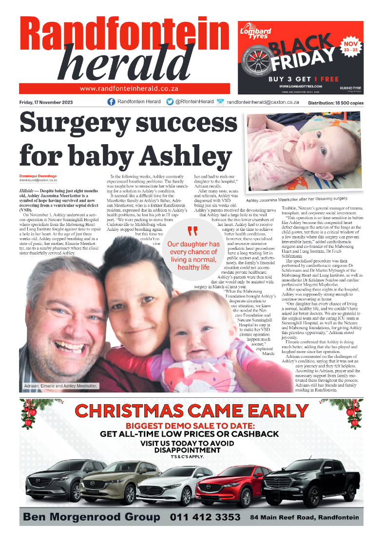 Randfontein Herald 17 November 2023 page 1