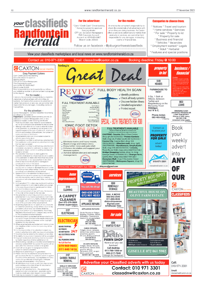 Randfontein Herald 17 November 2023 page 10
