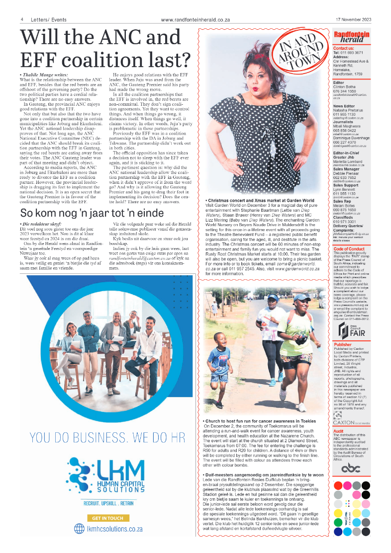Randfontein Herald 17 November 2023 page 4
