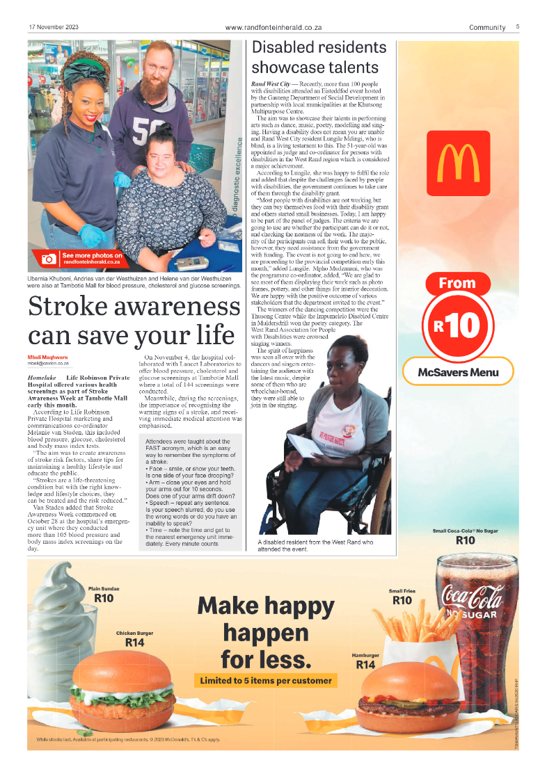 Randfontein Herald 17 November 2023 page 5