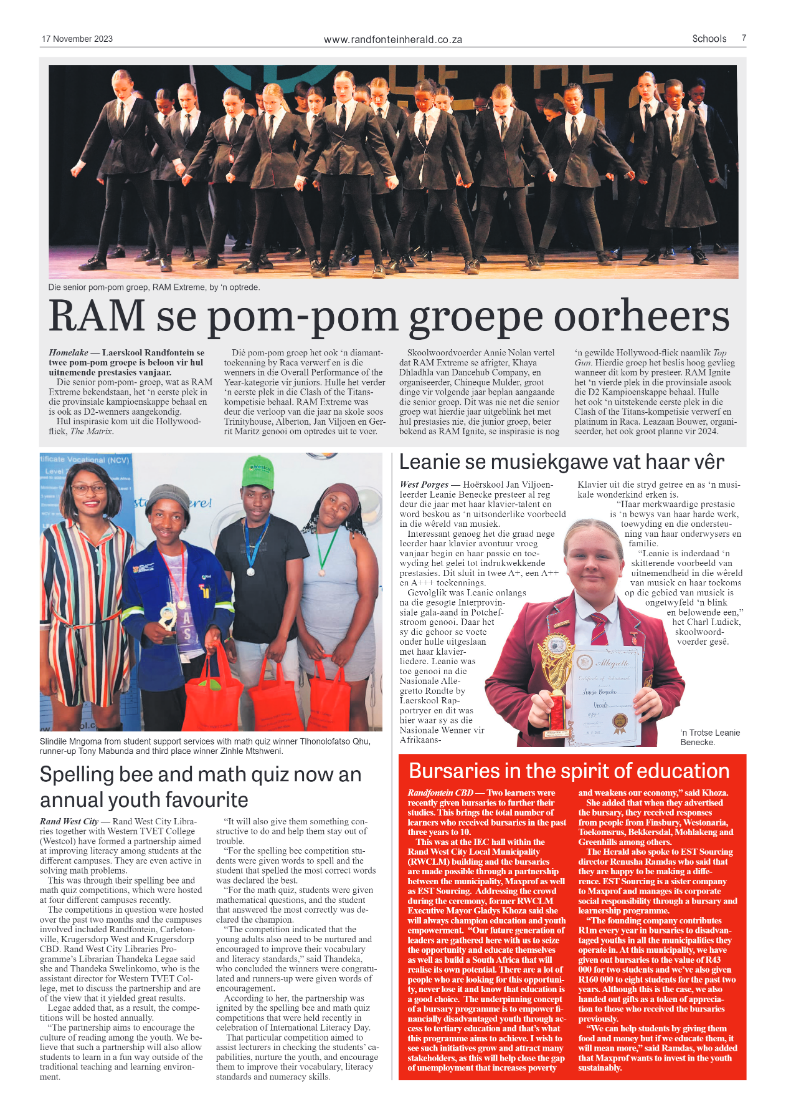 Randfontein Herald 17 November 2023 page 7