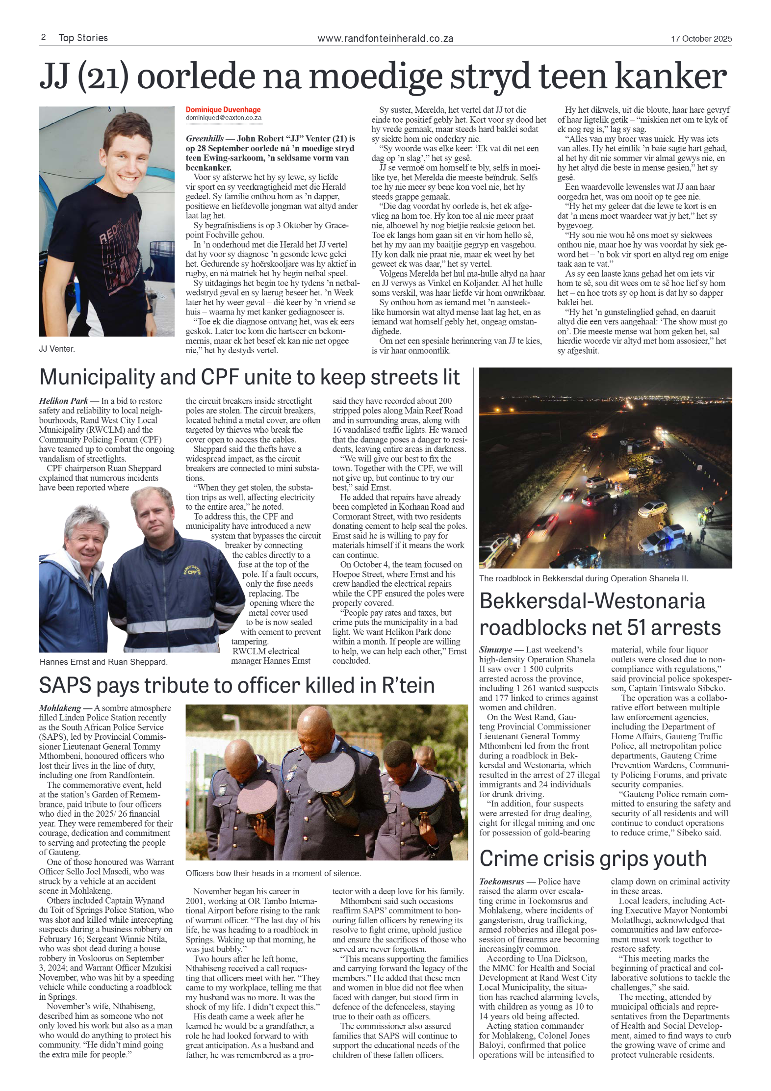 Randfontein Herald 17 October 2025 page 2