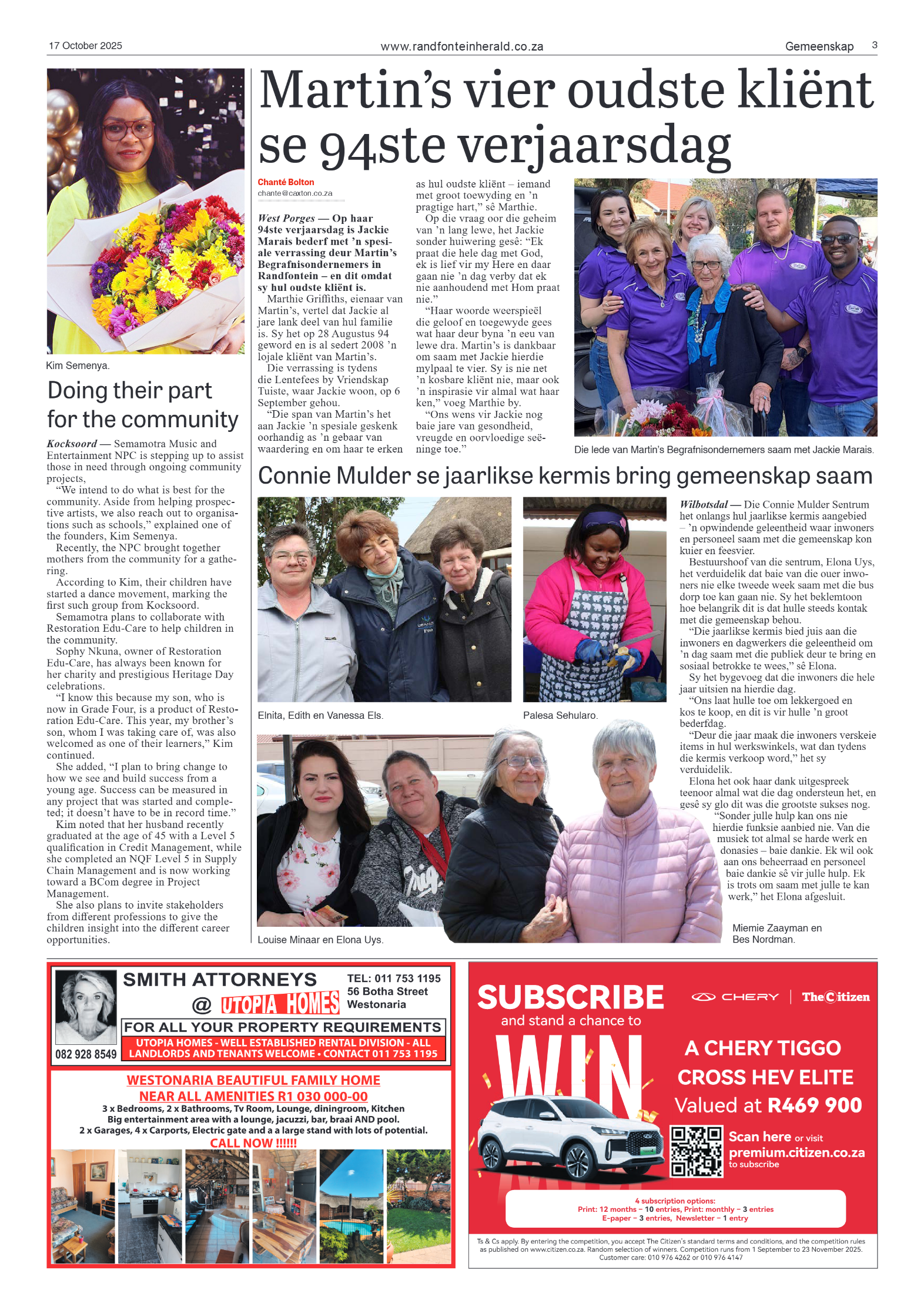 Randfontein Herald 17 October 2025 page 3