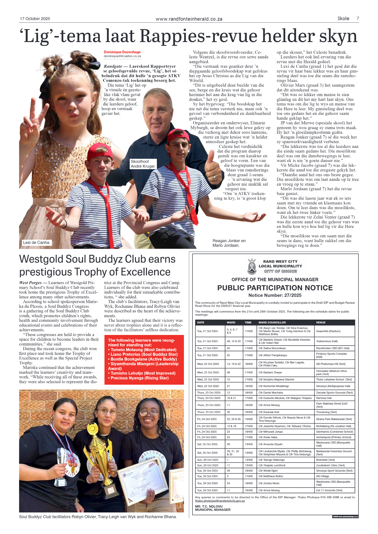 Randfontein Herald 17 October 2025 page 7
