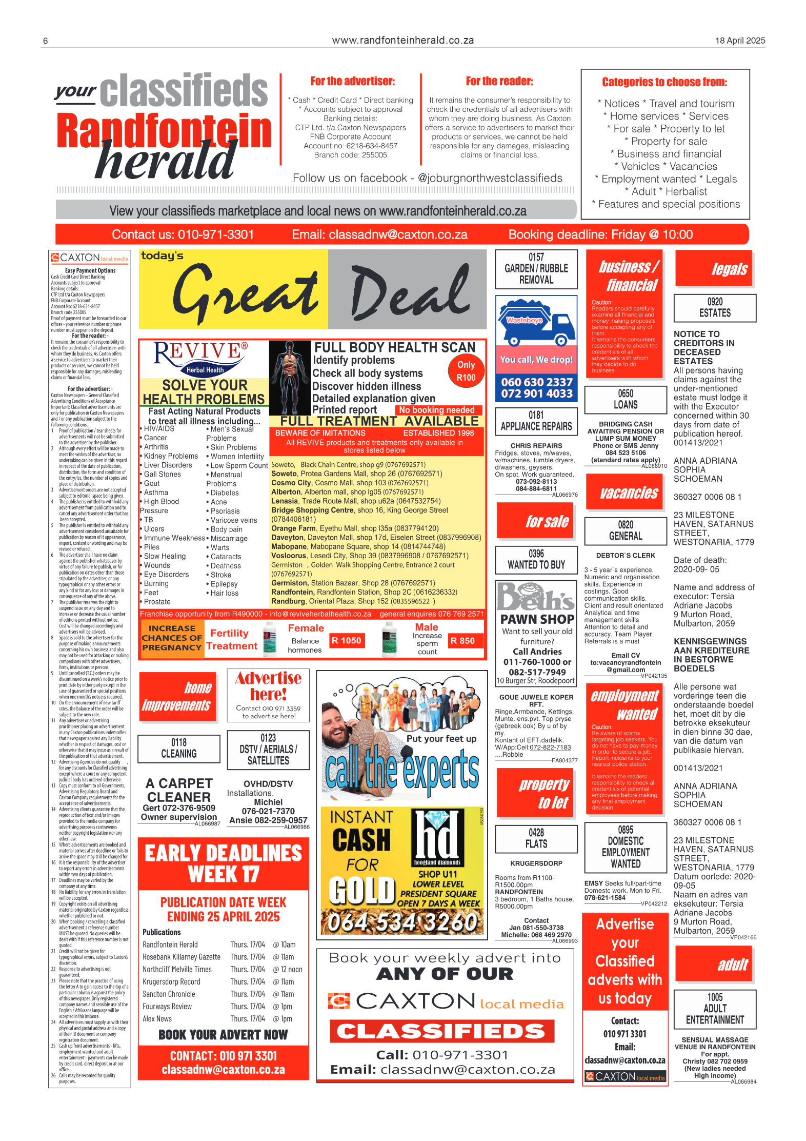 Randfontein Herald 18 April 2025 page 6