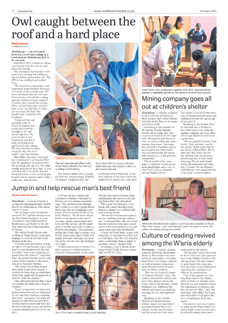 Randfontein Herald 18 August 2023 page 2