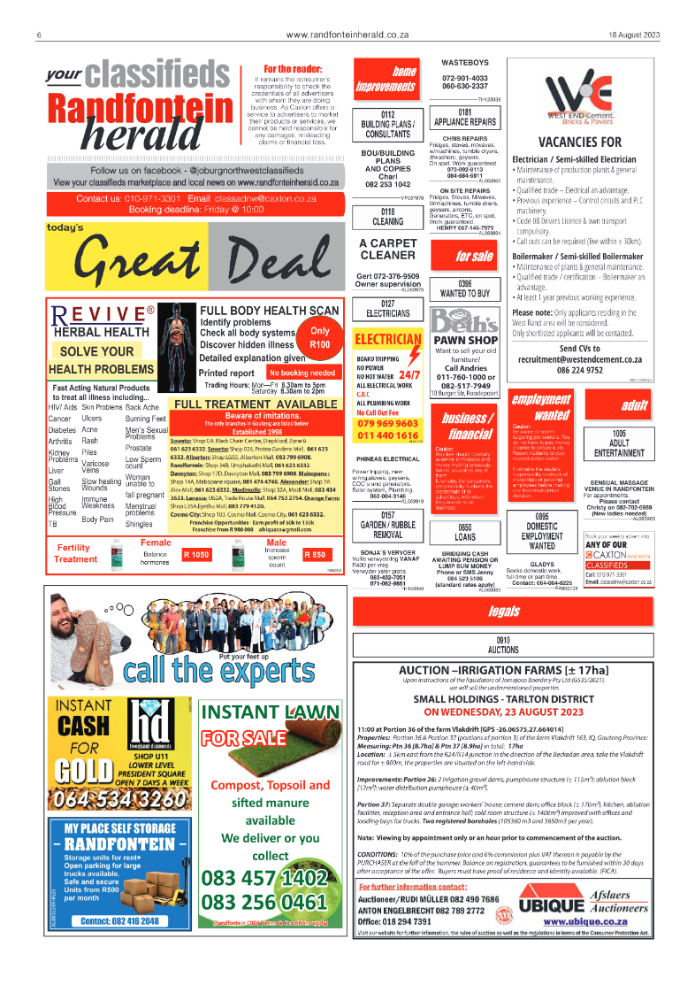 Randfontein Herald 18 August 2023 page 6
