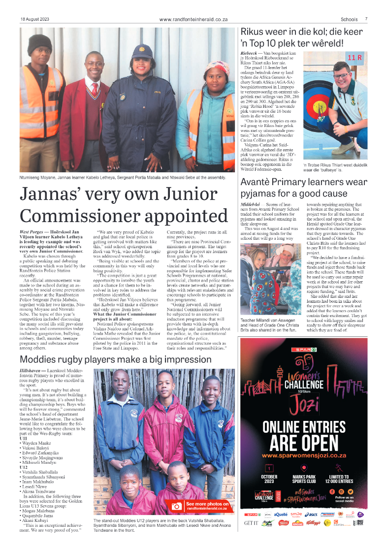 Randfontein Herald 18 August 2023 page 7