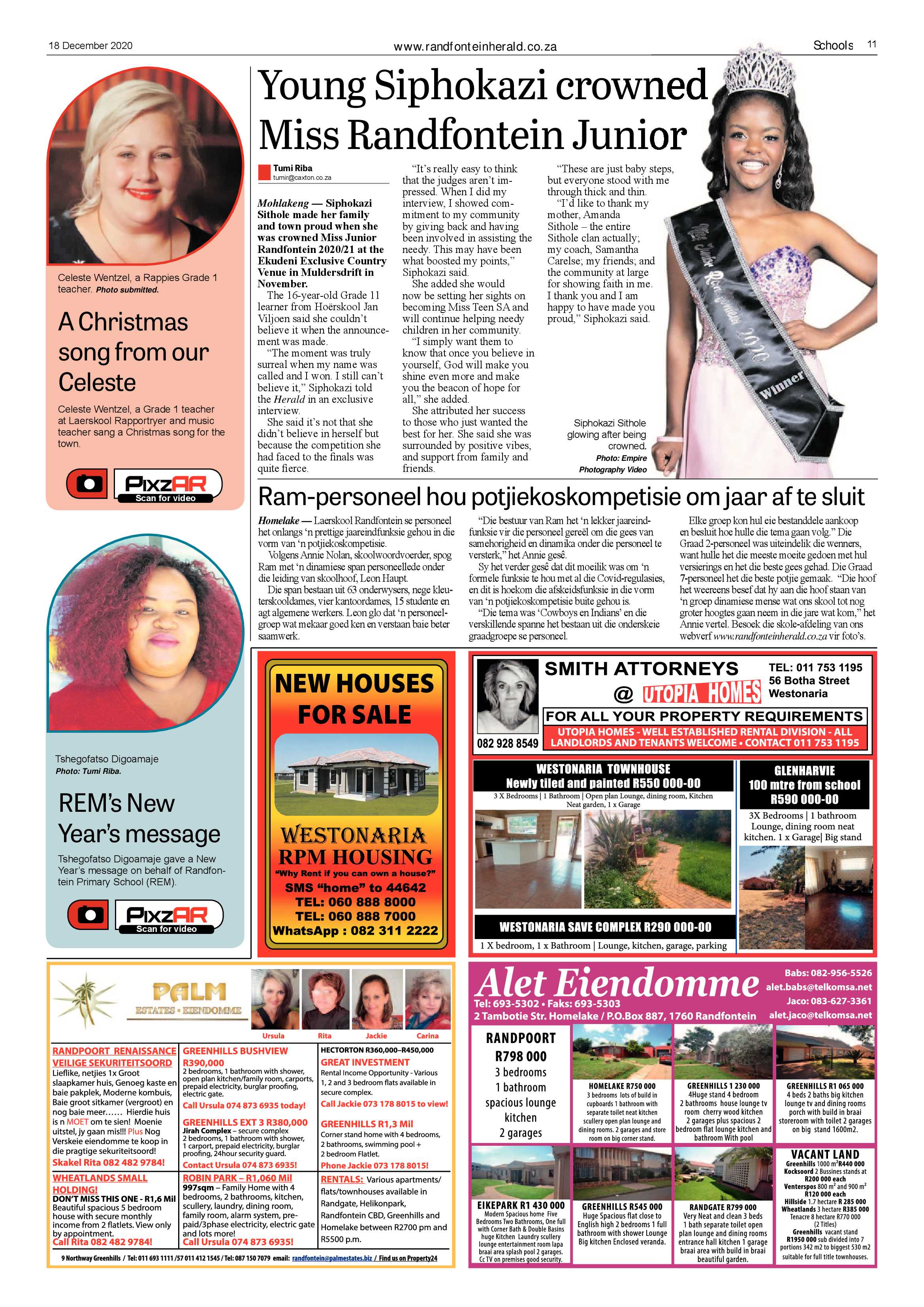 Randfontein Herald 18 December 2020 page 19