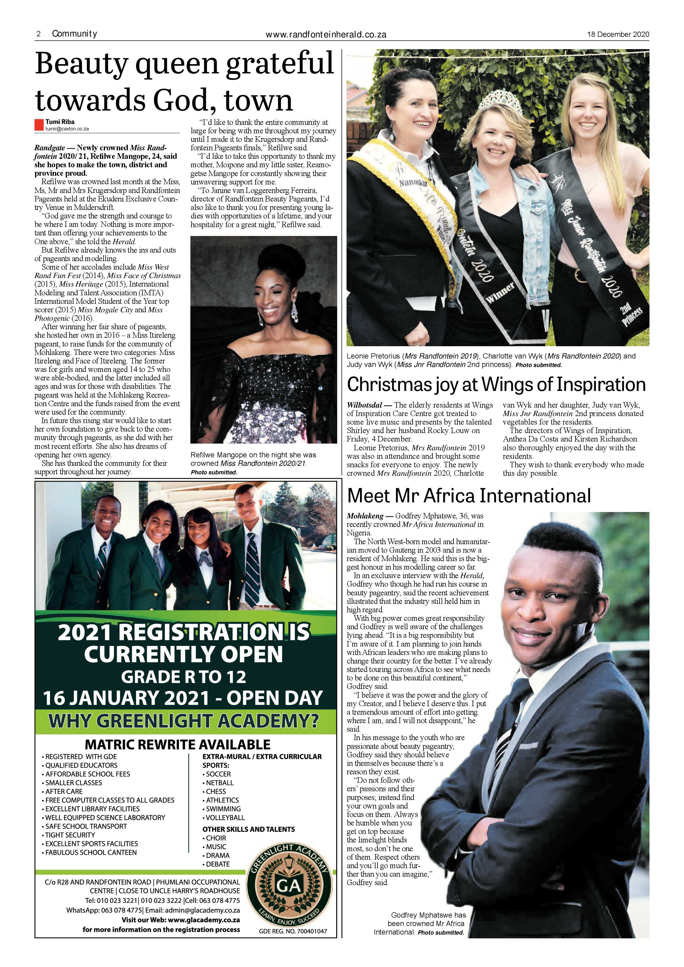 Randfontein Herald 18 December 2020 page 2