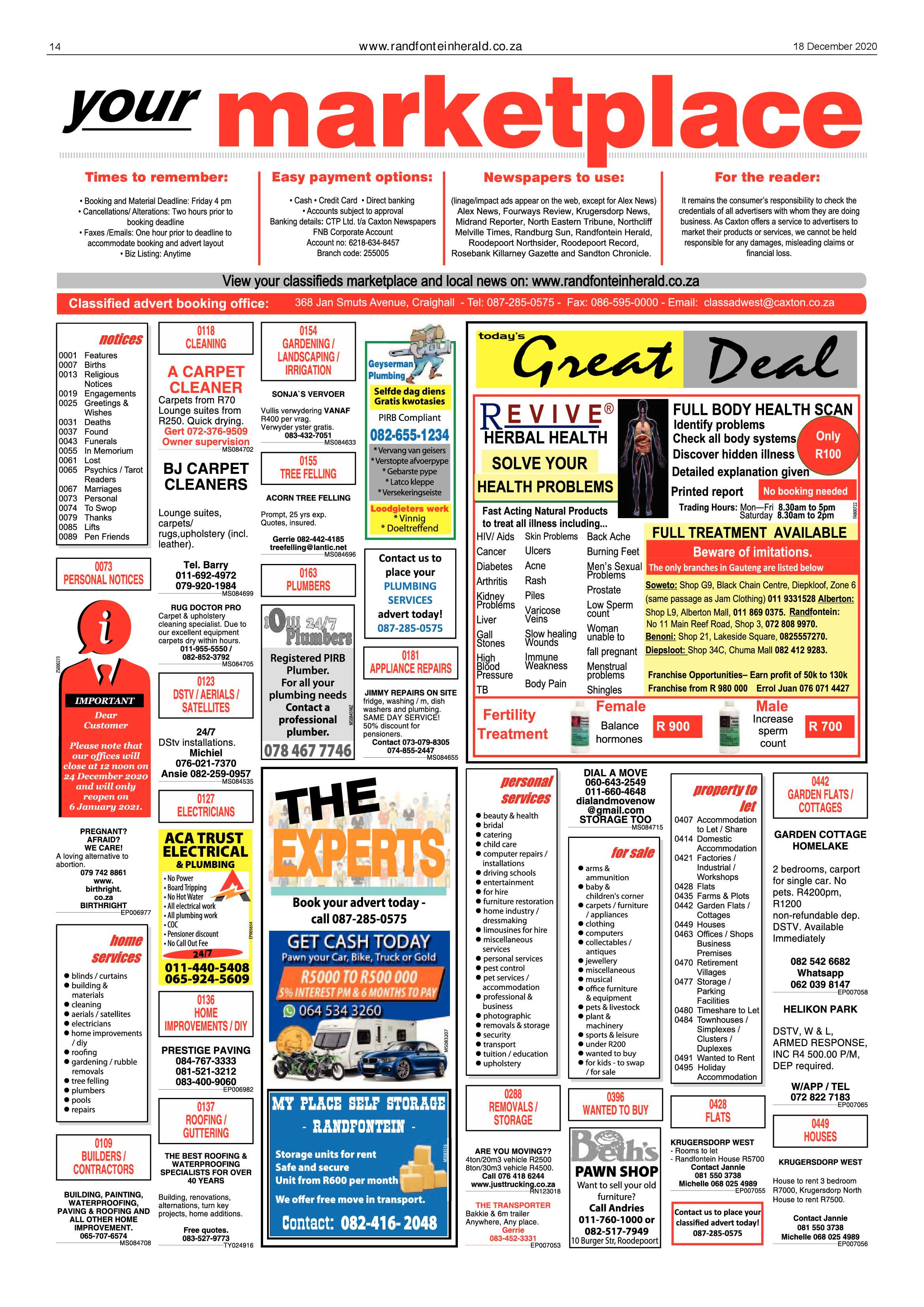 Randfontein Herald 18 December 2020 page 22