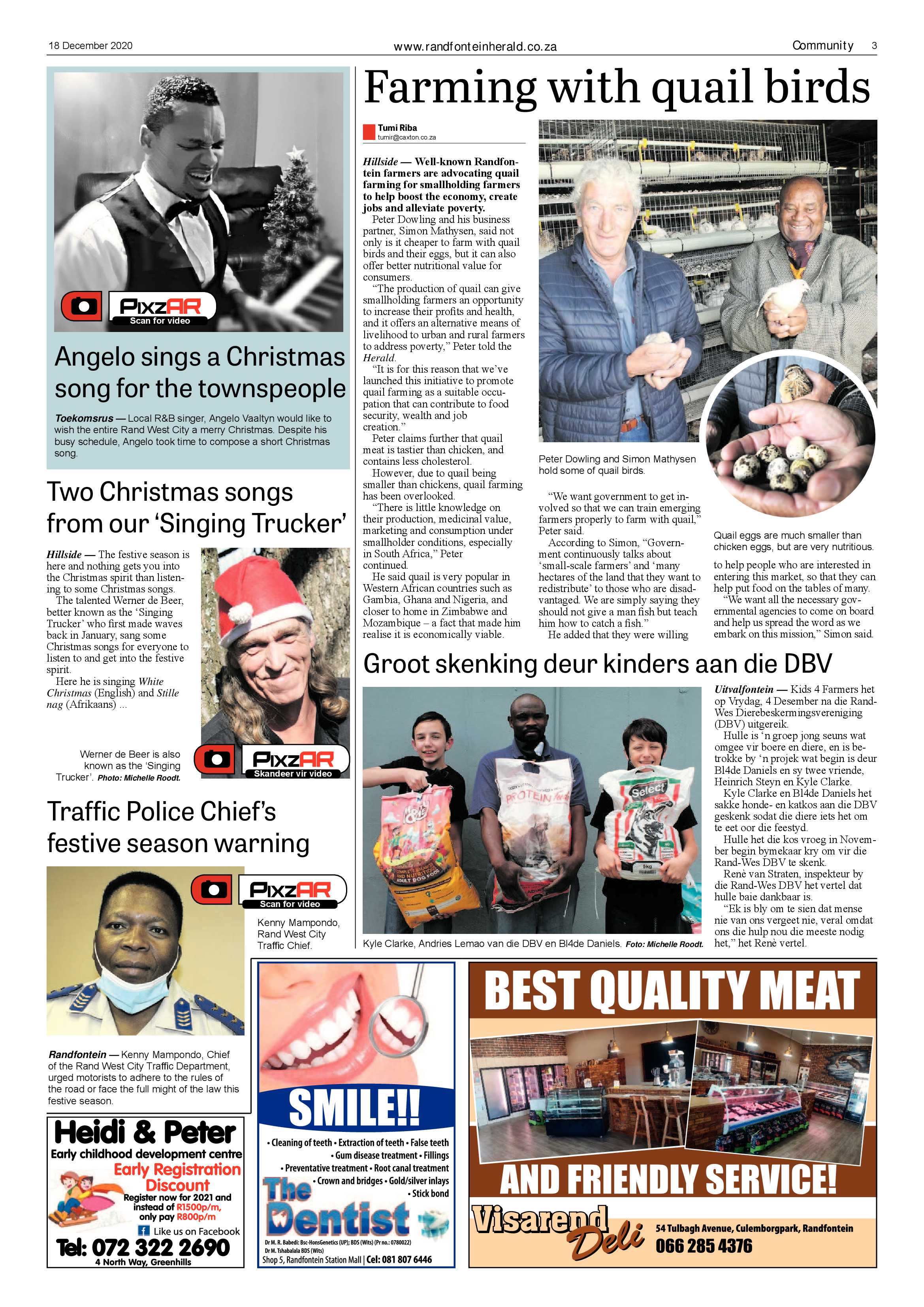 Randfontein Herald 18 December 2020 page 3
