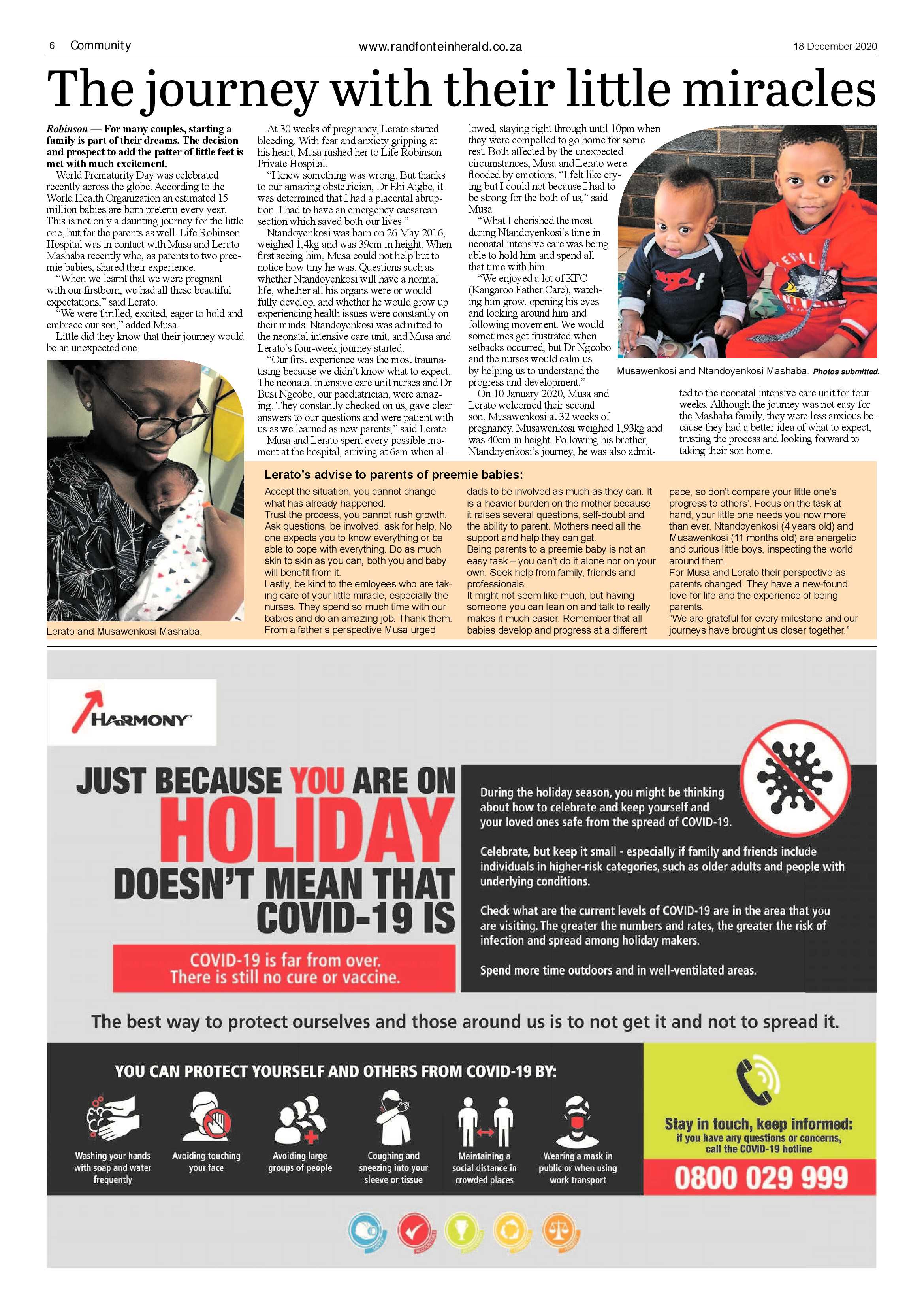 Randfontein Herald 18 December 2020 page 6