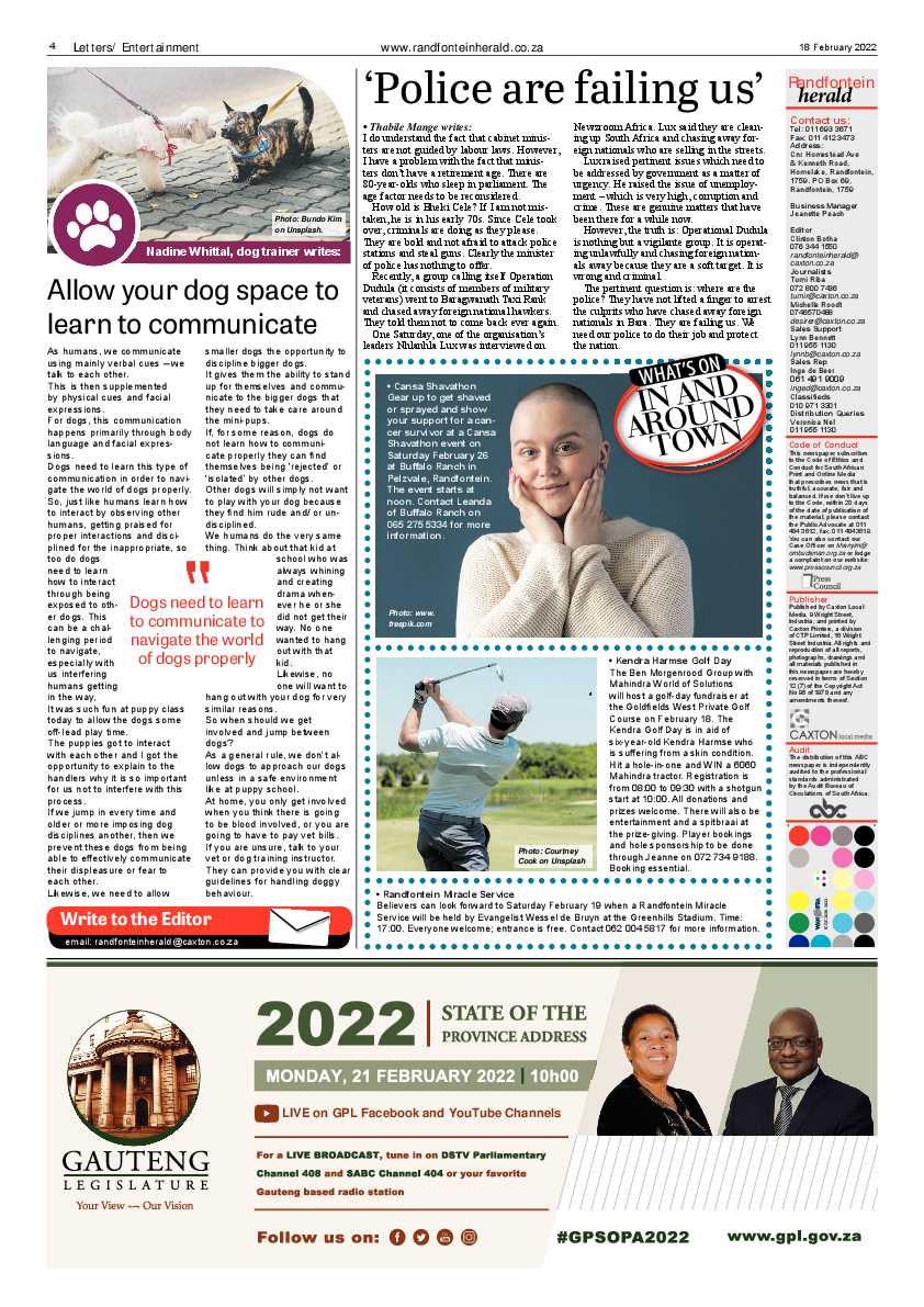 Randfontein Herald 18 February 2022 page 4