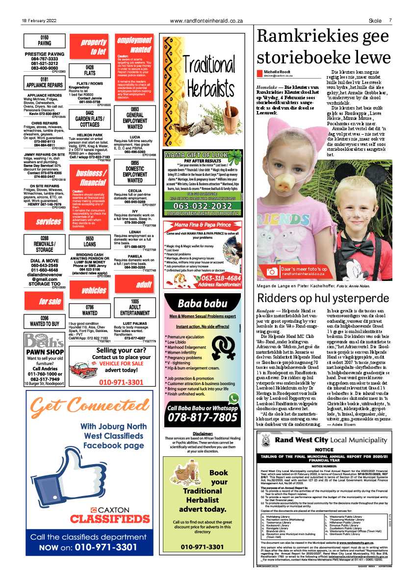 Randfontein Herald 18 February 2022 page 7